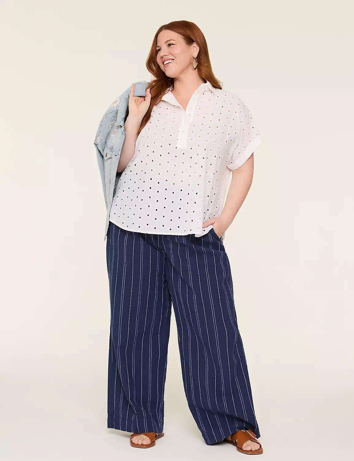 Relaxed Eyelet Popover Blouse Product Image