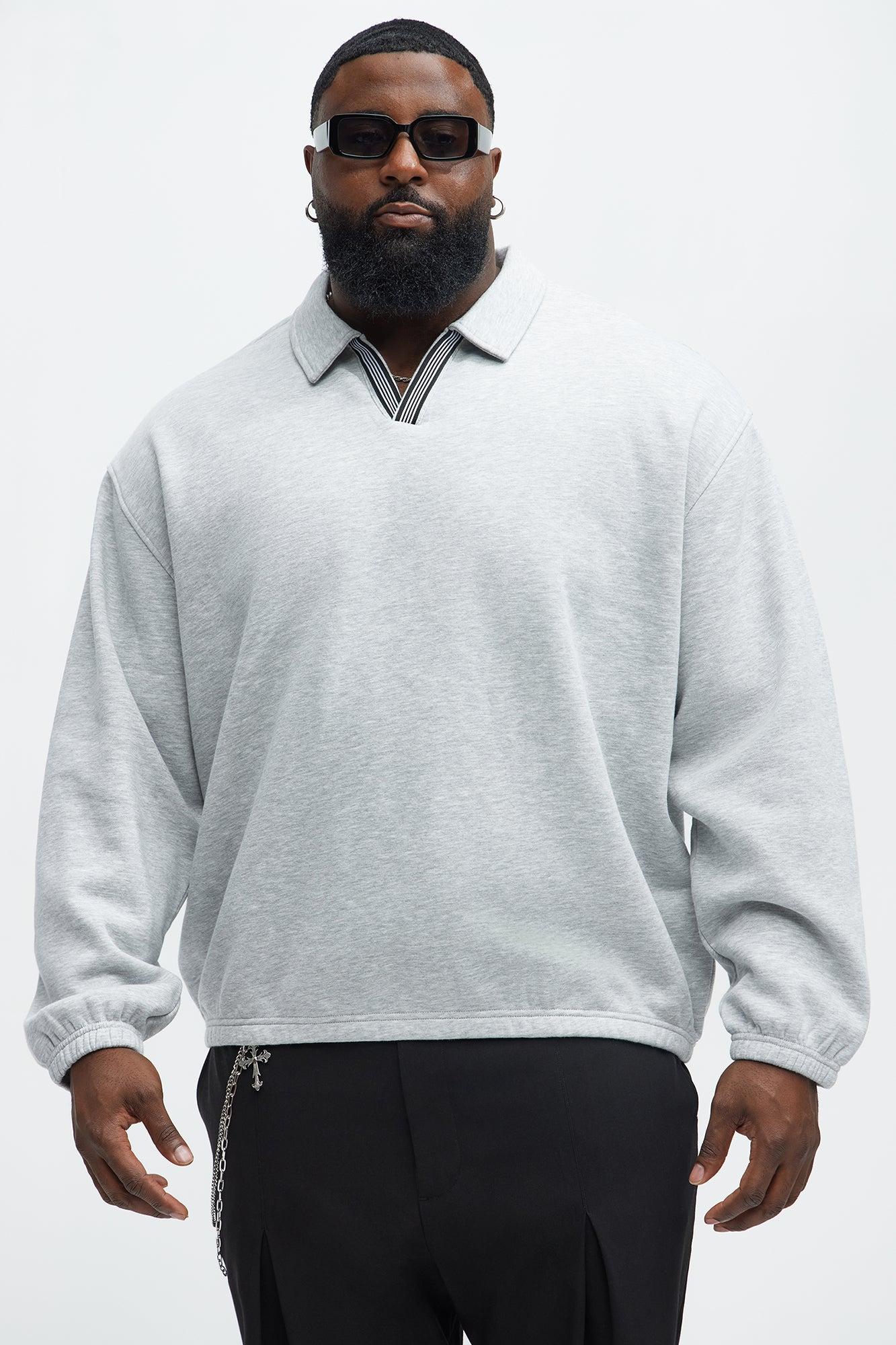 Tyson Be Alright Long Sleeve Polo - Heather Grey Product Image