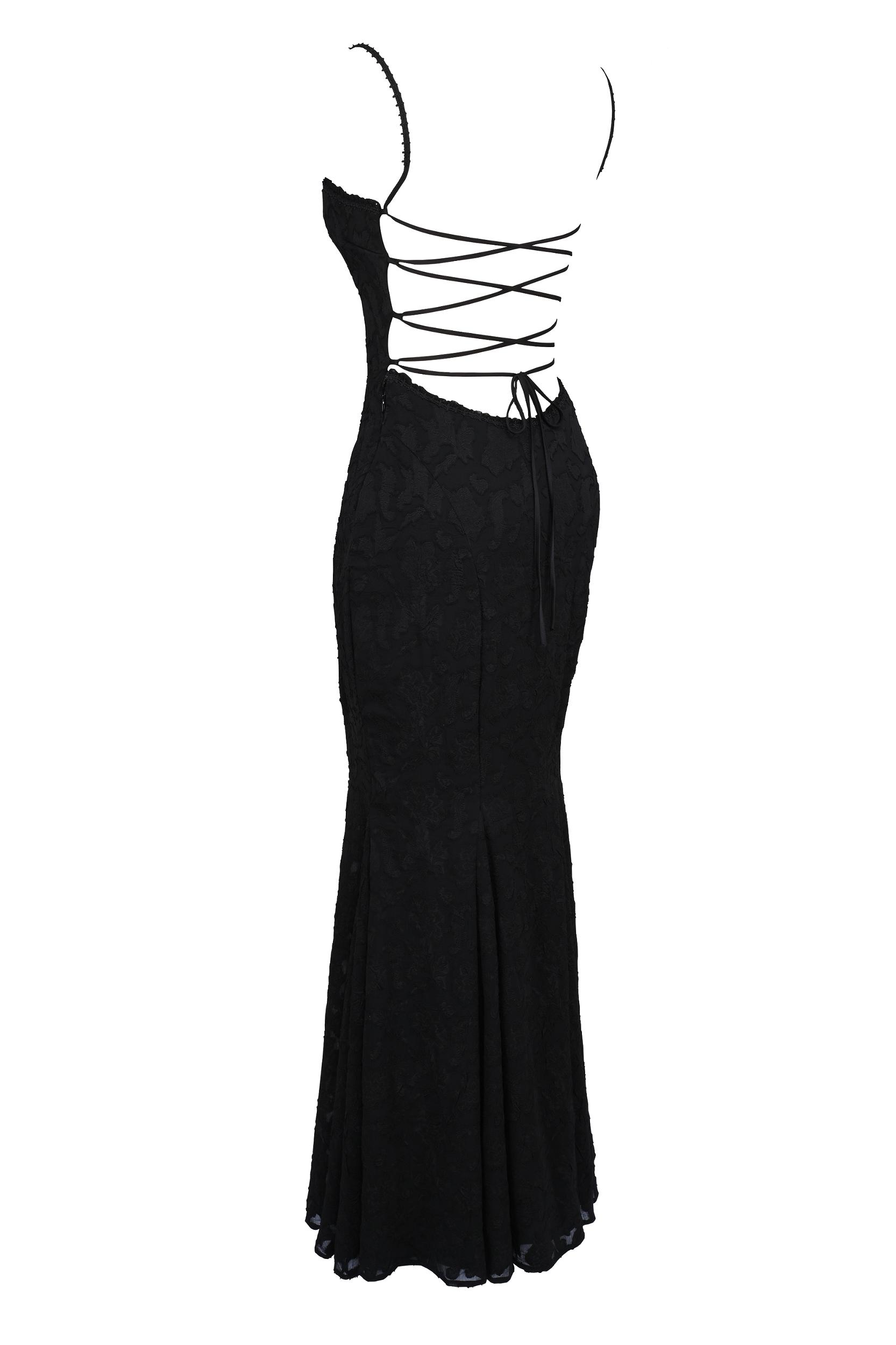 Joan  black lace maxi dress Product Image