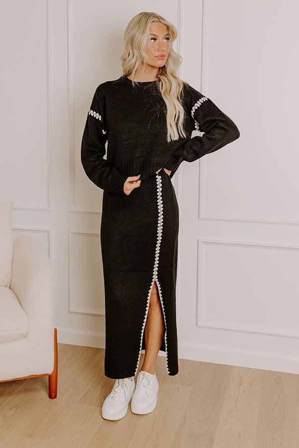 Coffee Shop Cutie Knit Sweater in Black Product Image