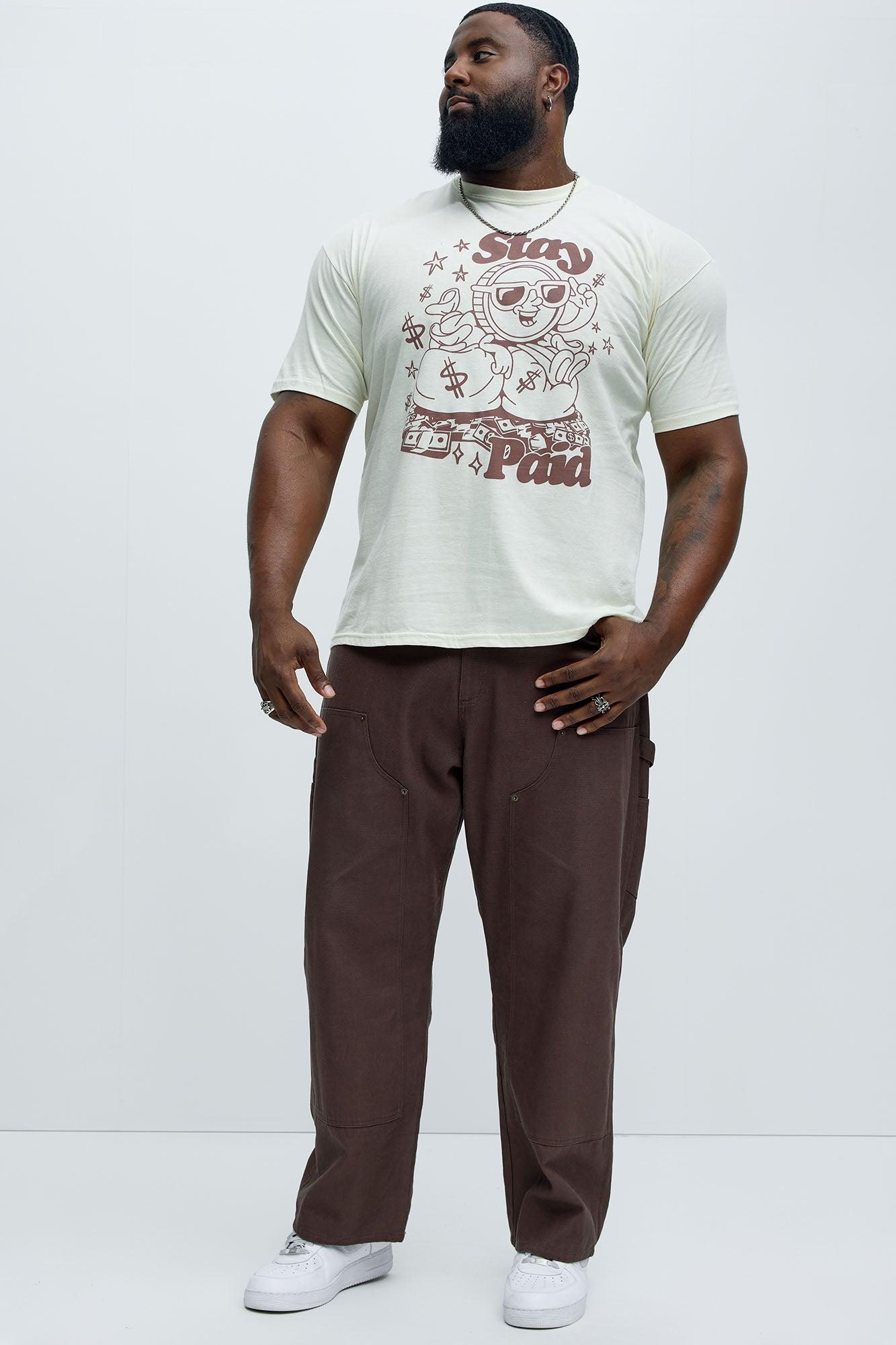 Happily Stay Paid Short Sleeve Tee - Natural Product Image