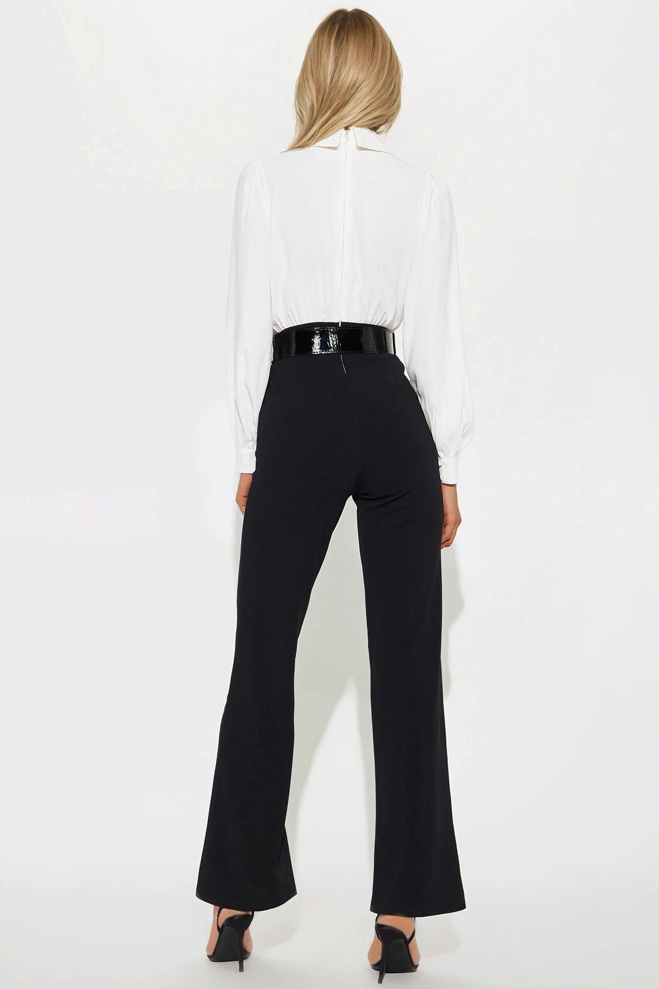 All Facts Jumpsuit - White/Black Product Image