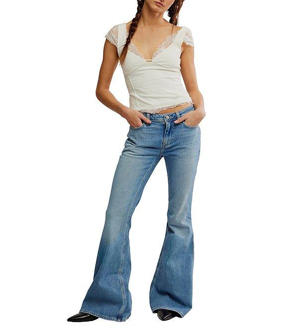 Free People We The Free Love Bomb Mid-Rise Flare Jeans Product Image