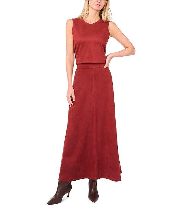 Vince Camuto Faux Suede Round Neck Sleeveless Coordinating Top Product Image