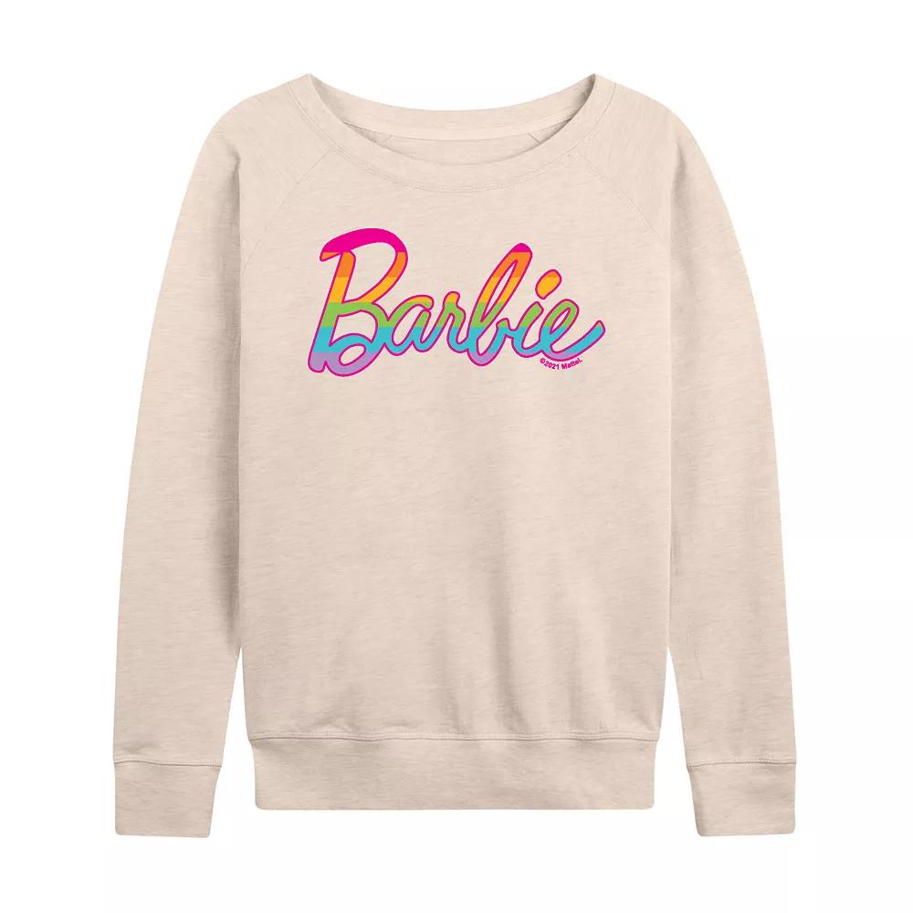 Women's Barbie® Pride Rainbow Fill French Terry Long Sleeve Tee, Girl's,  Product Image