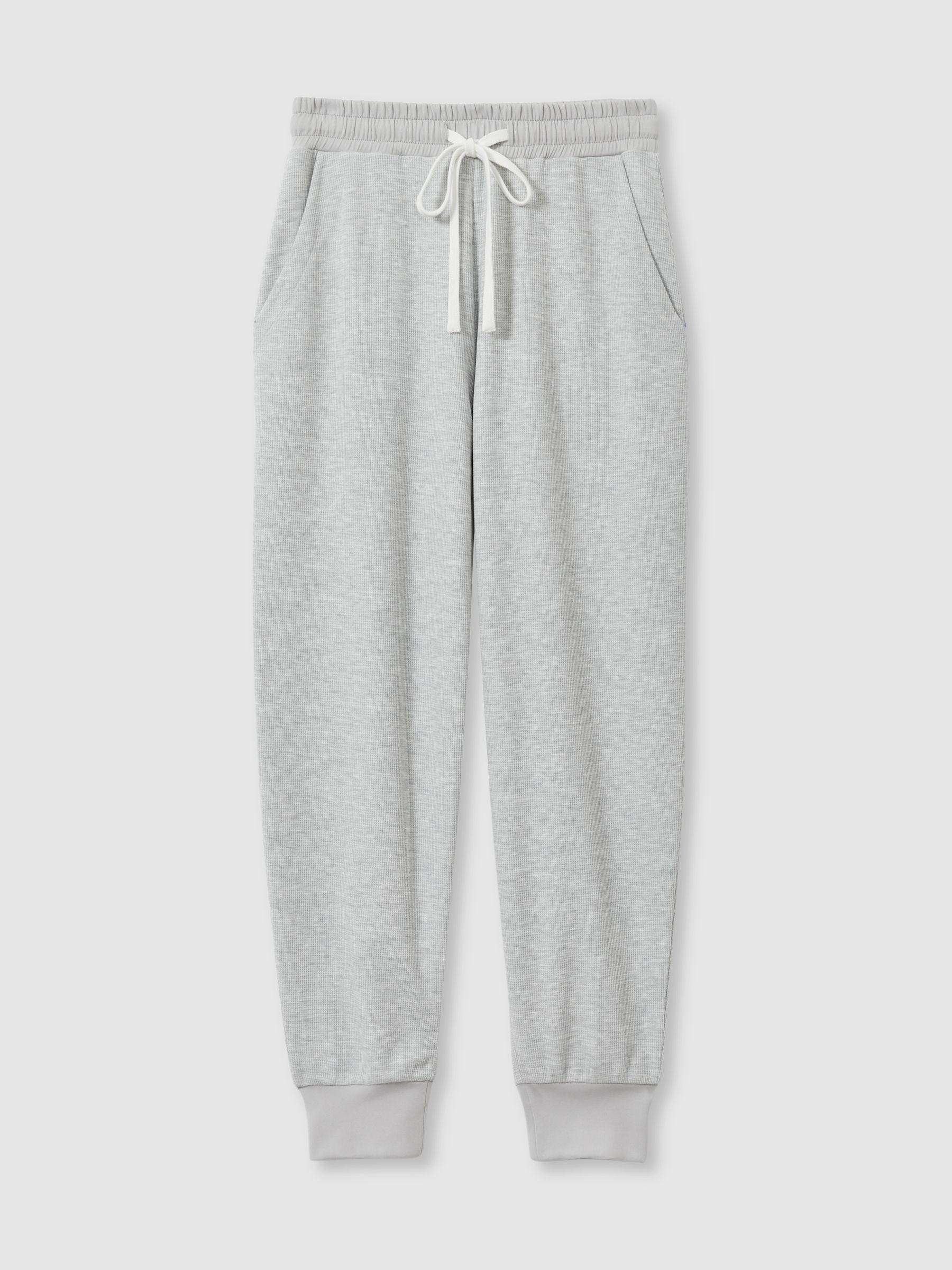 Waffle Jersey Joggers with Cotton in Grey Marl Product Image