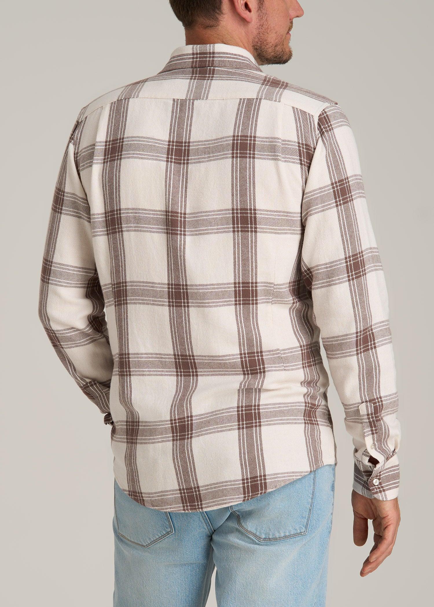 Nelson Flannel Shirt for Tall Men in Beige Plaid Male Product Image