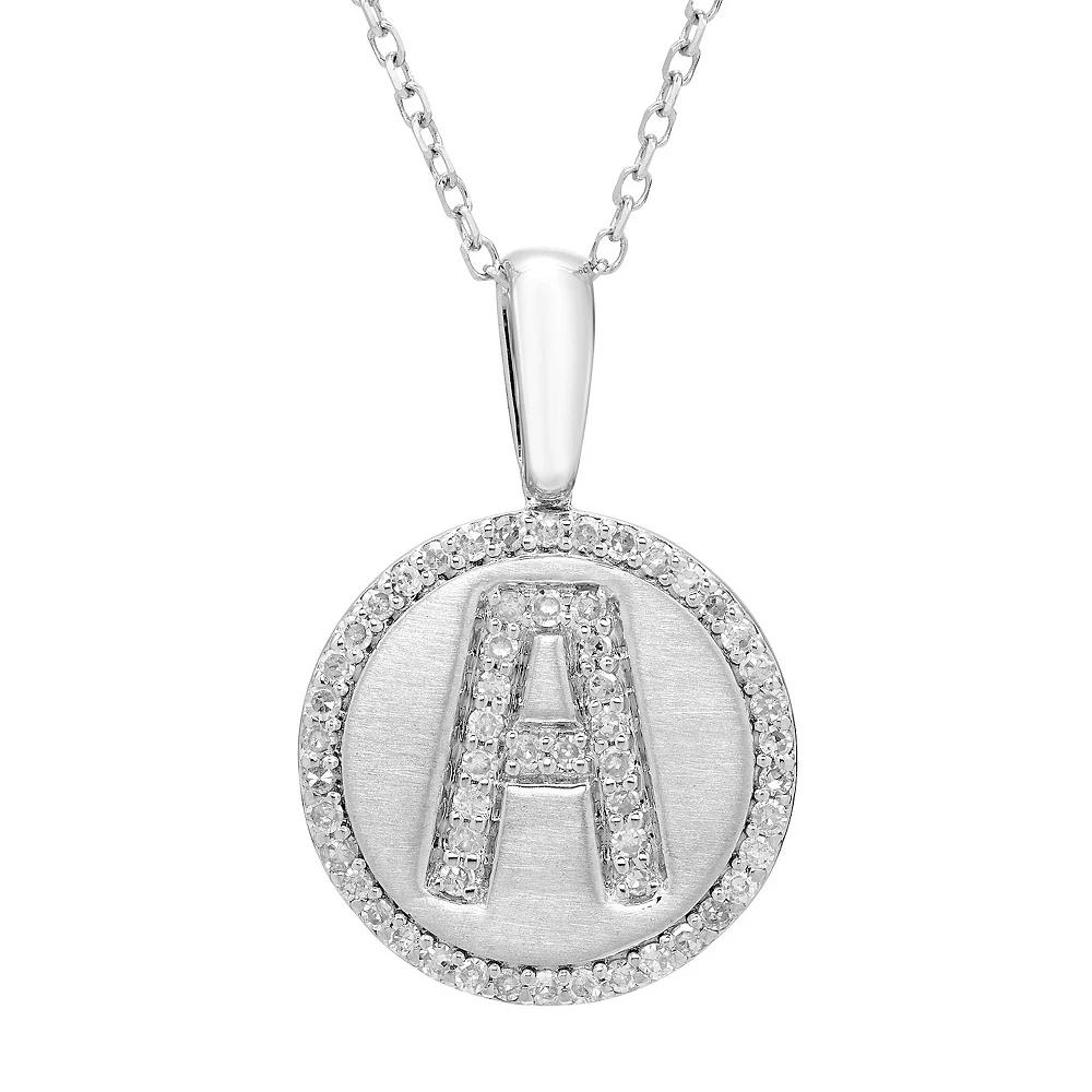 It's Personal Sterling Silver & Diamond Accent Initial Pendant Necklace, Women's, Size: 18" Product Image