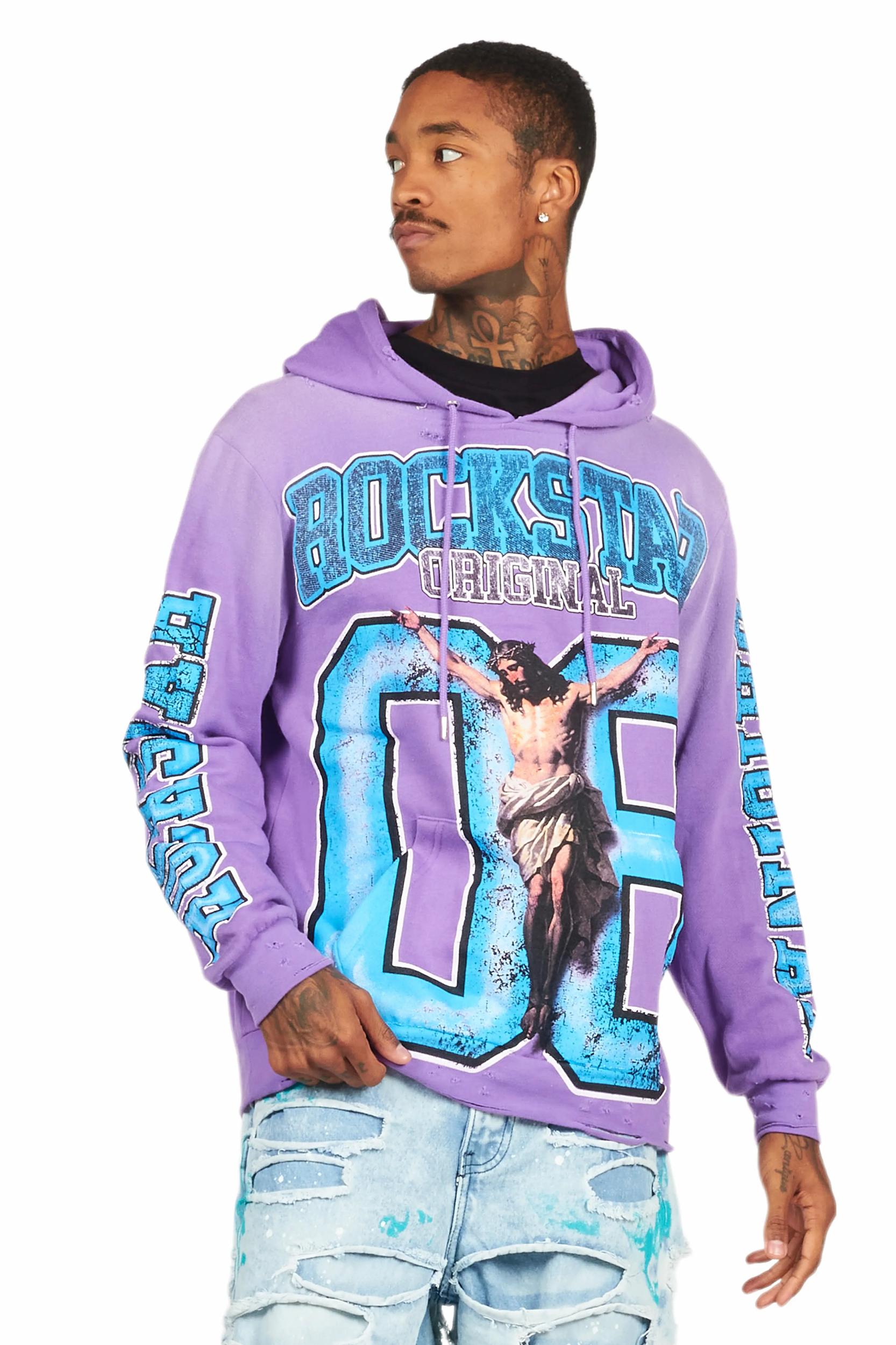 Tariqa Purple Oversized Hoodie Female Product Image