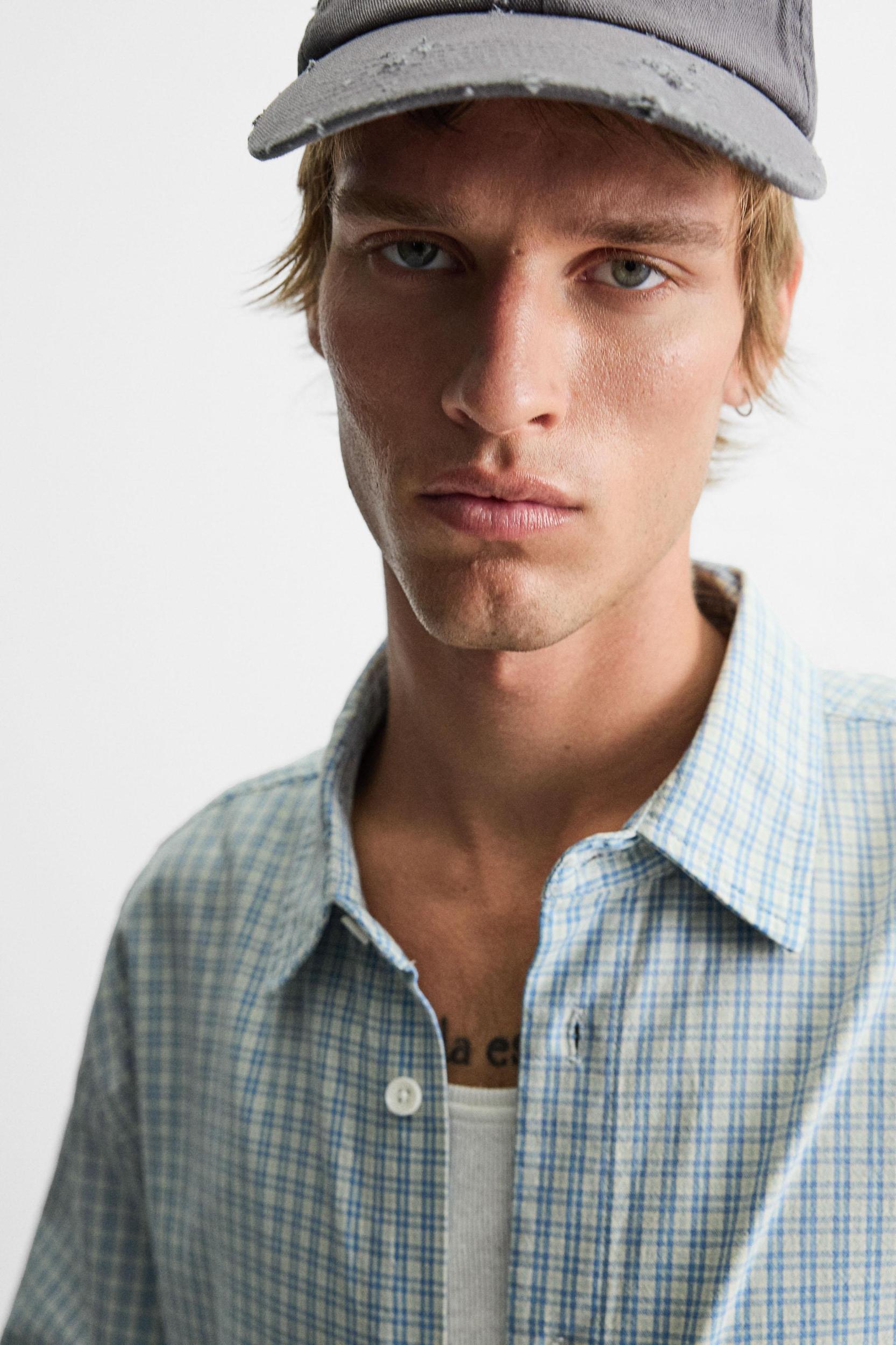 RELAXED FIT PLAID SHIRT Product Image