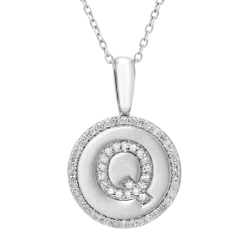 It's Personal Sterling Silver & Diamond Accent Initial Pendant Necklace, Women's,  Product Image