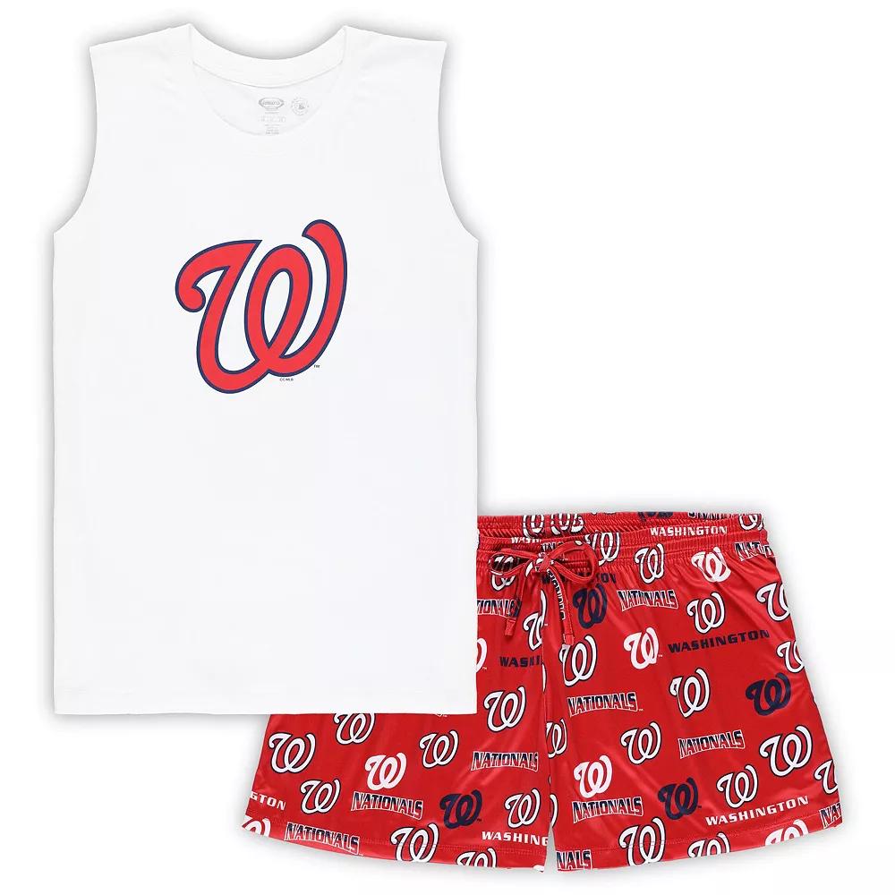 Women's Concepts Sport White/Red Washington Nationals Plus  Product Image