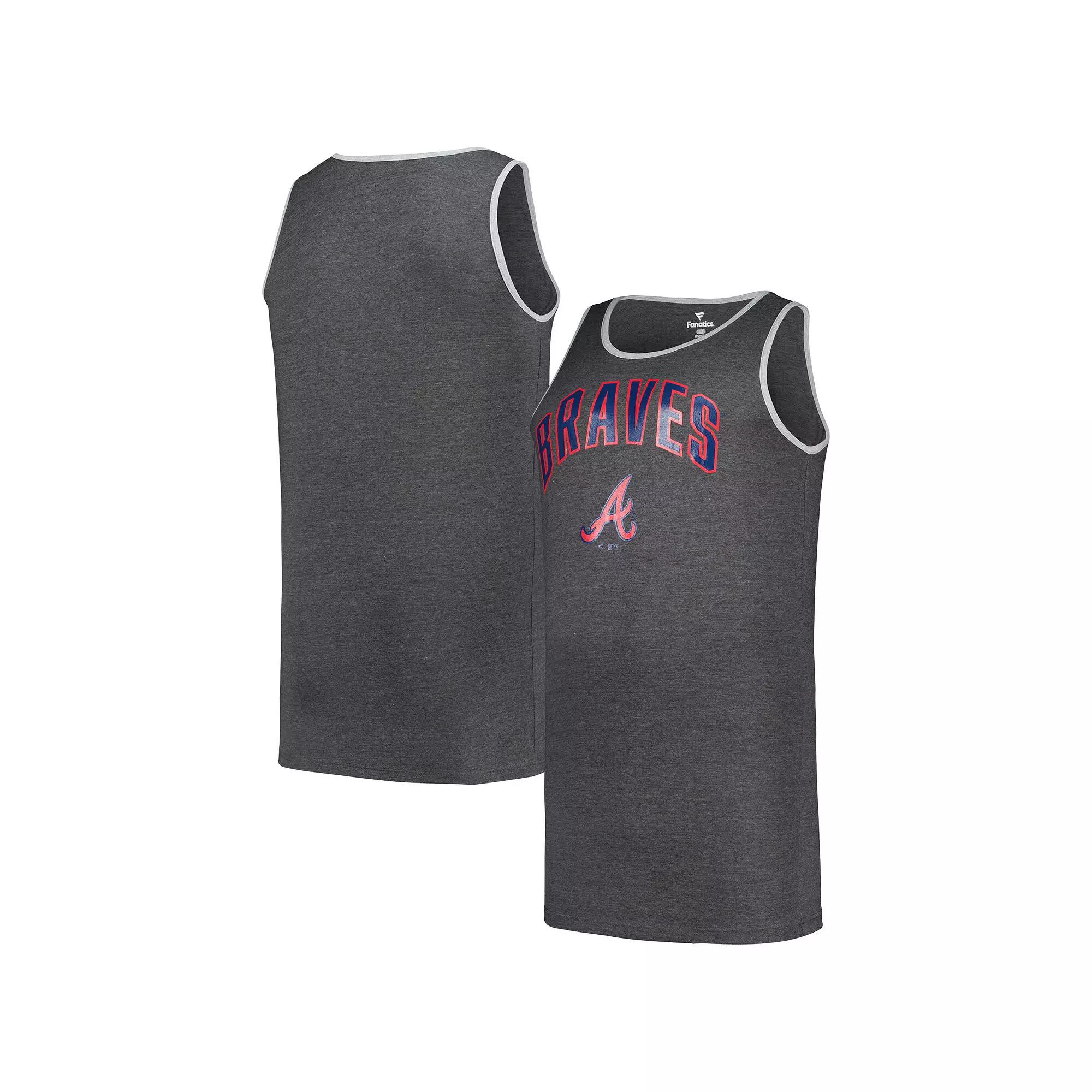 Men's Profile Heather Charcoal Atlanta Braves Big & Tall Arch Over Logo Tank Top,  Product Image
