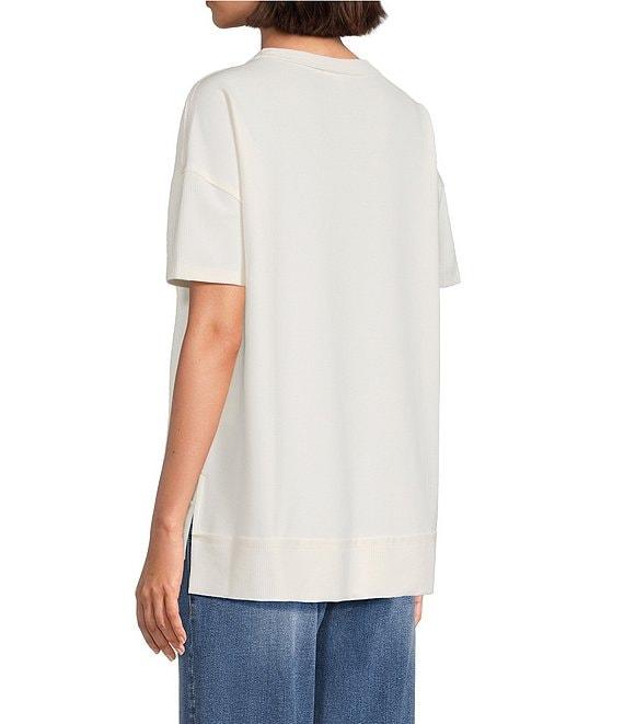 Westbound Petite Size Knit Short Sleeve Crew Neck Pocket Tee Product Image