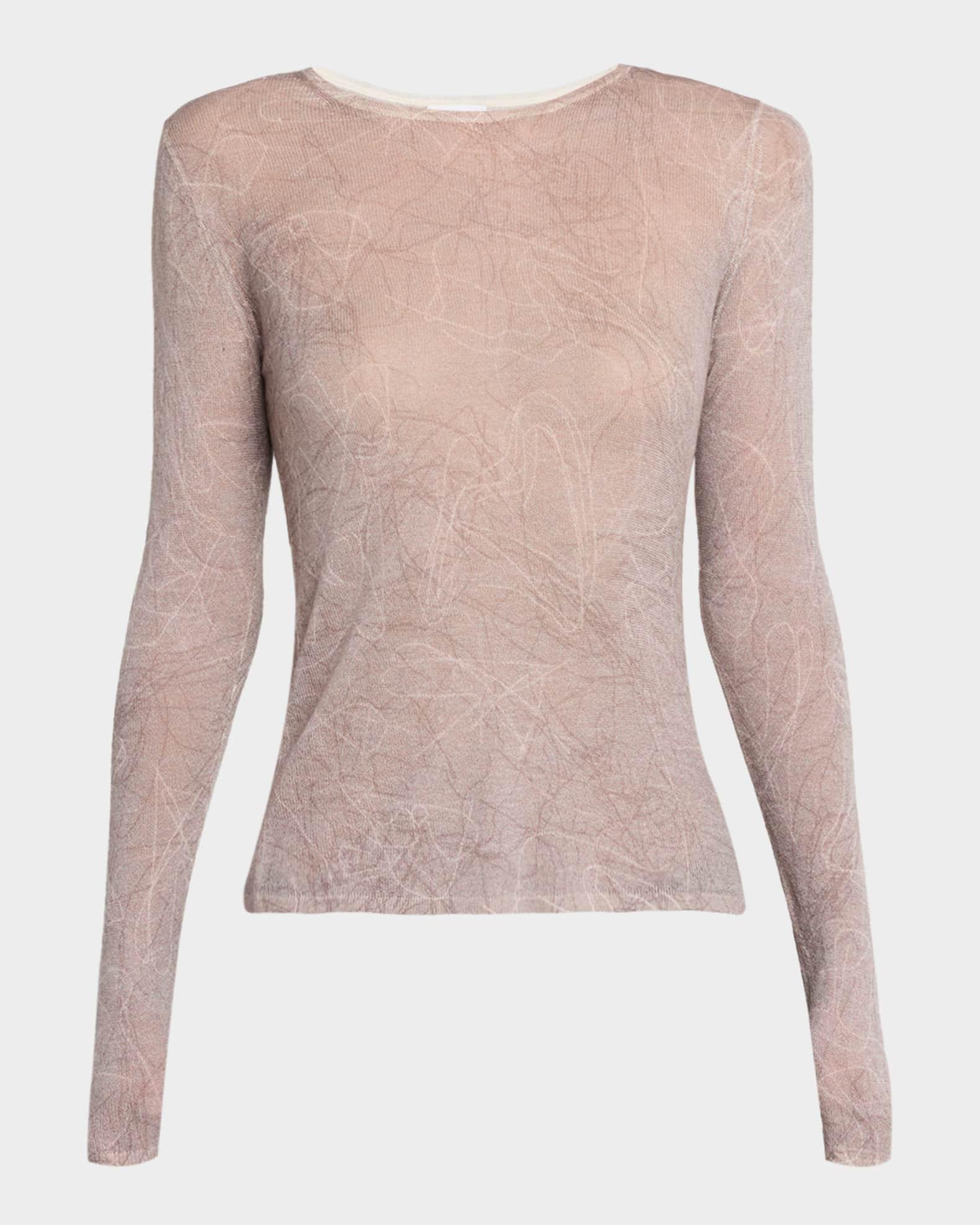 Cashmere Sheer Abstract-Print Top Product Image