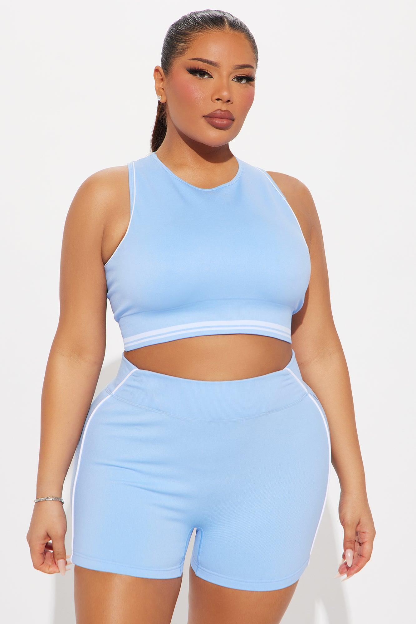 Golf Goals Flex Seamless Active Top - Light Blue Product Image