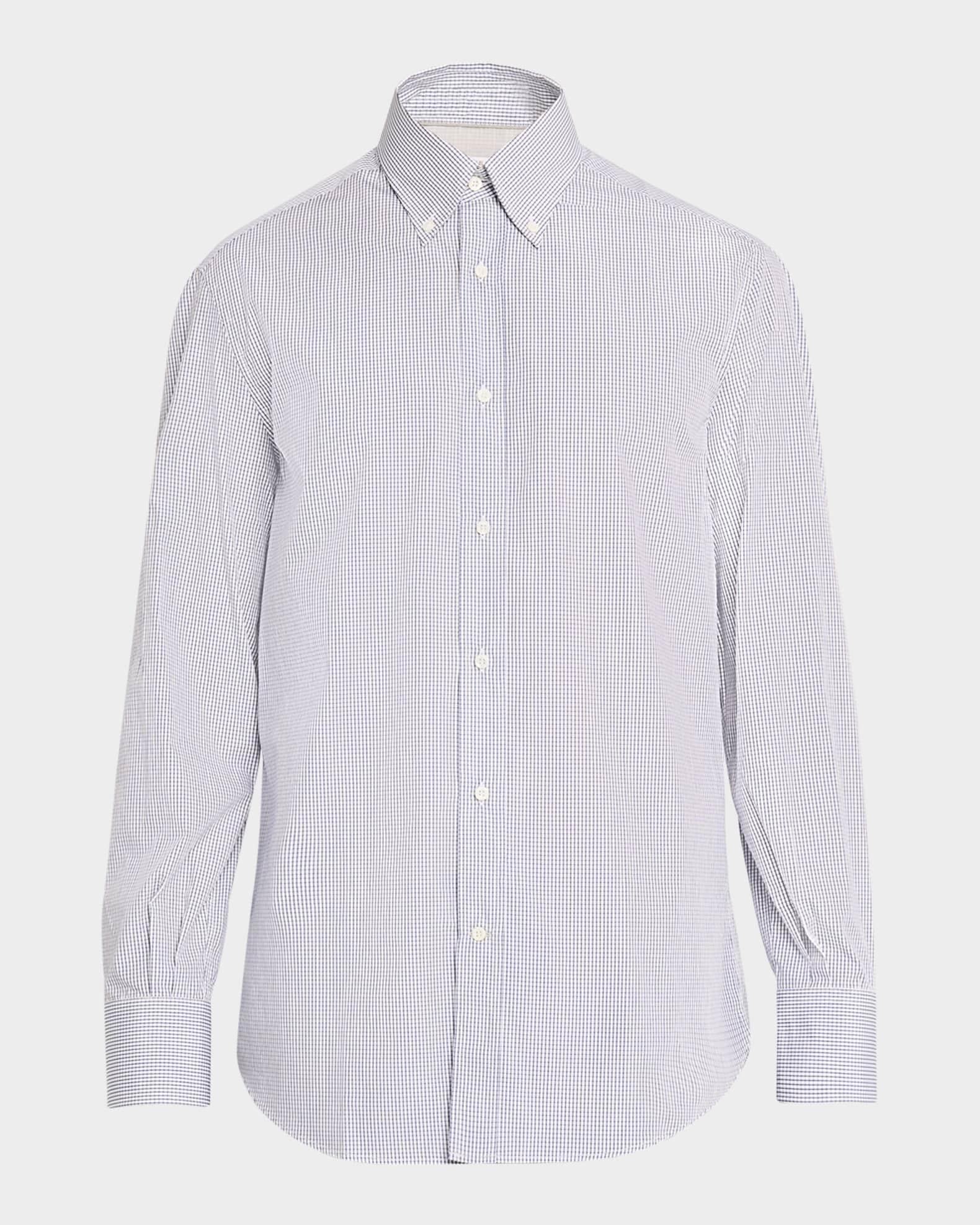 Men's Cotton Micro-Gingham Sport Shirt Product Image