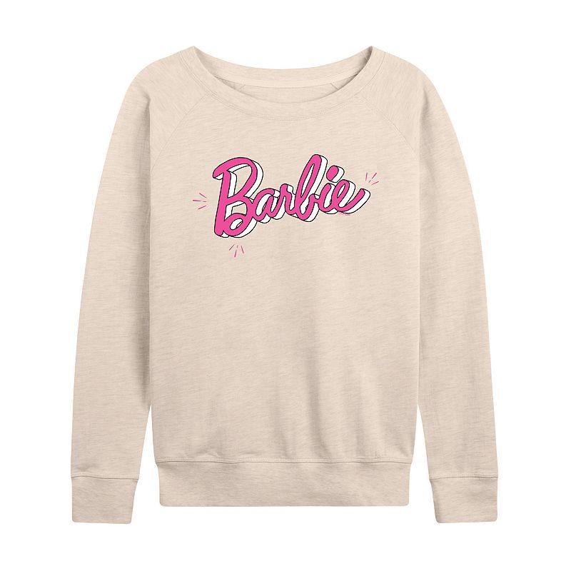 Women's Barbie® Sketch Logo French Terry Long Sleeve Tee, Girl's,  Product Image