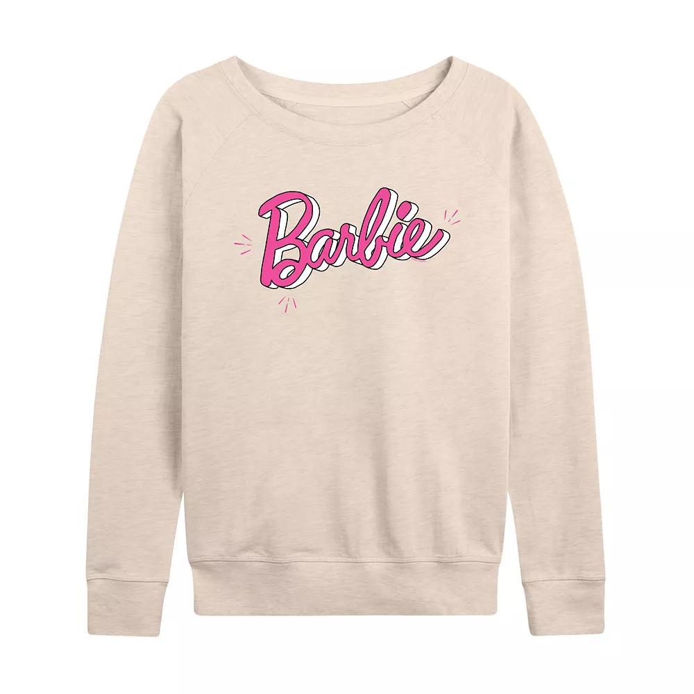 Women's Barbie® Sketch Logo French Terry Long Sleeve Tee, Girl's,  Product Image