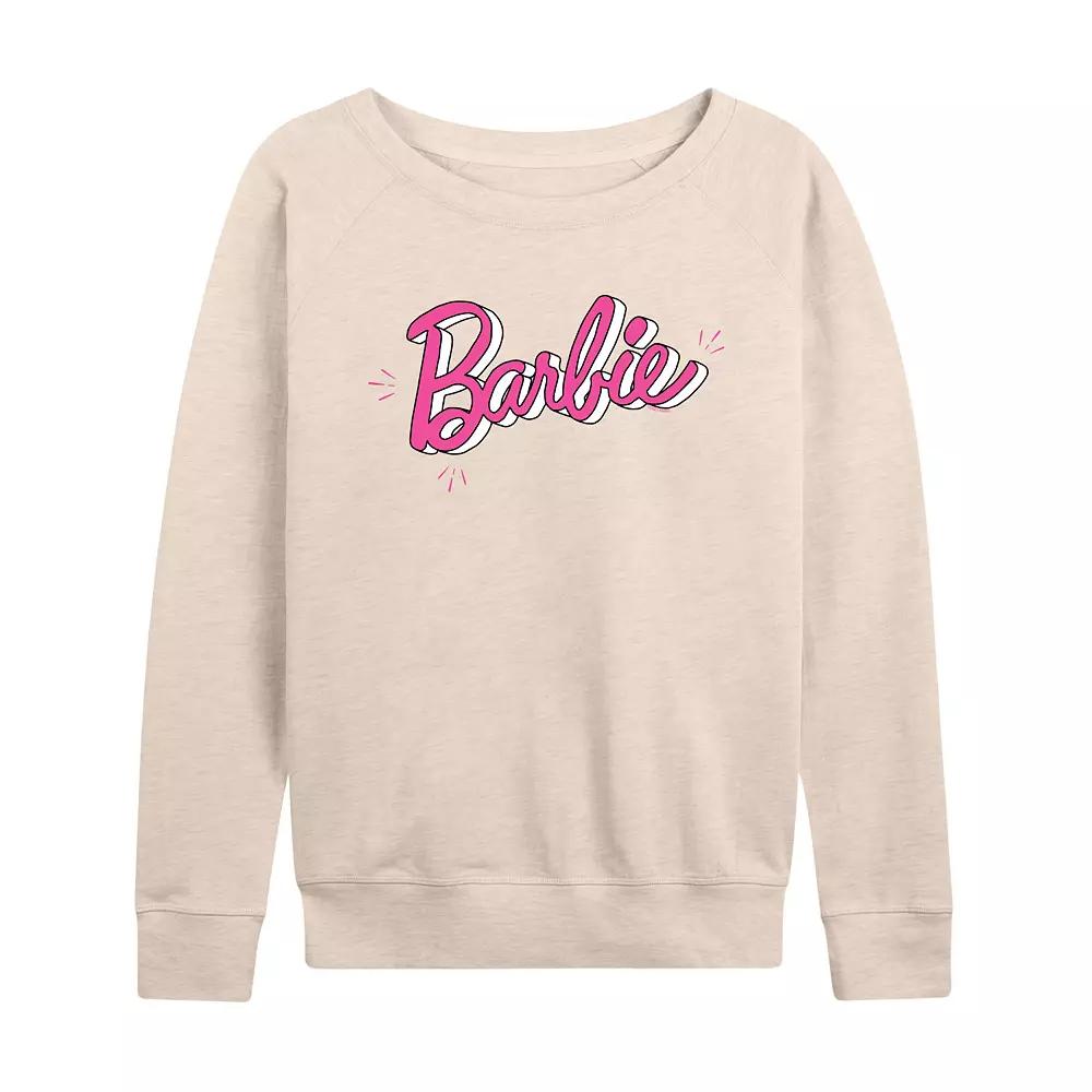 Women's Barbie® Sketch Logo French Terry Long Sleeve Tee, Girl's,  Product Image