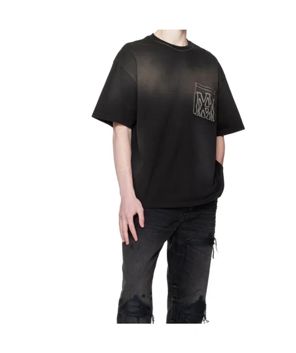 AMIRI Mens Black Oversized Patch-pocket Cotton T-shirt Product Image