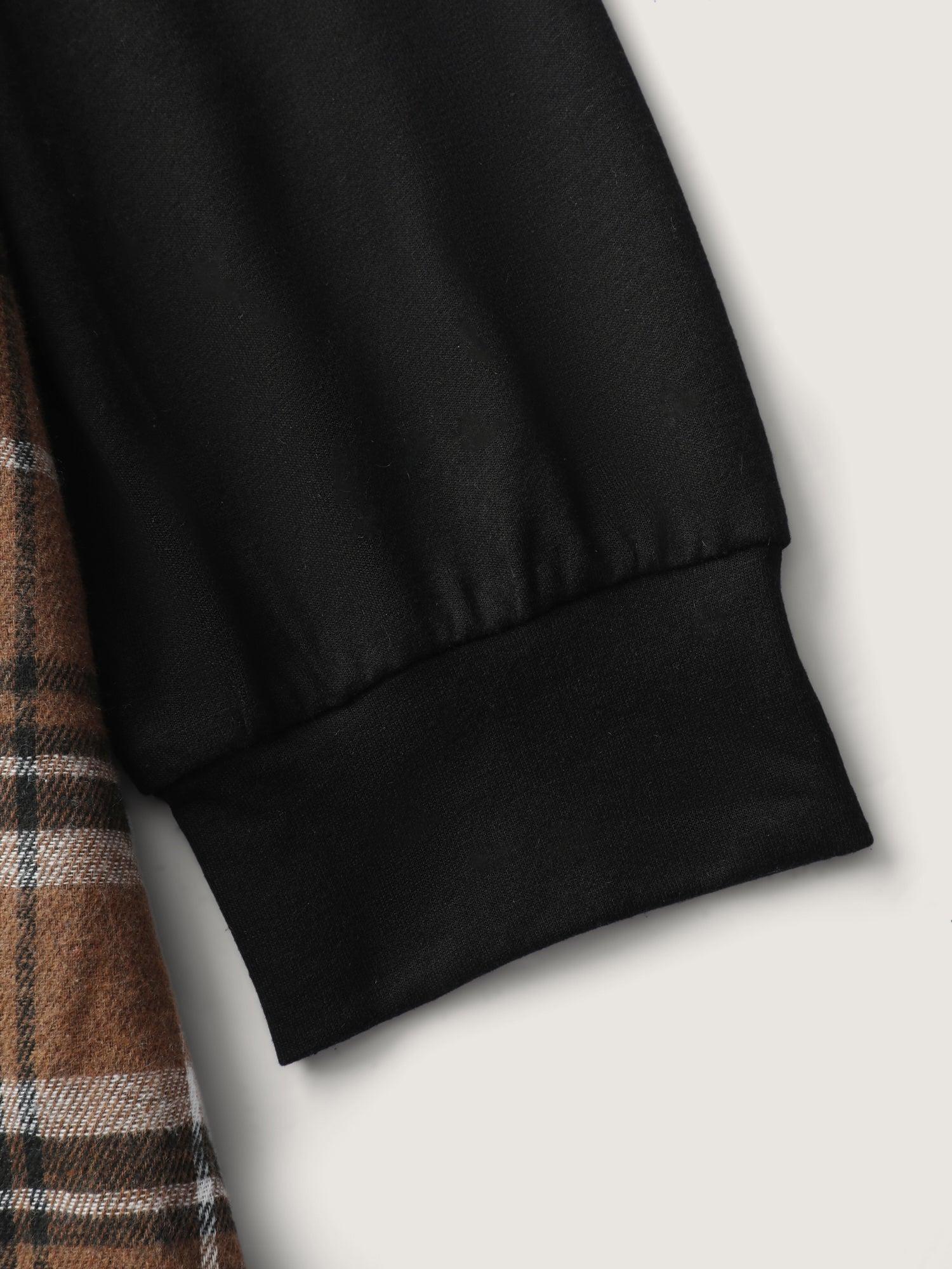 Plaid Color Contrast Stretchy Knee-Length Dress Female Product Image