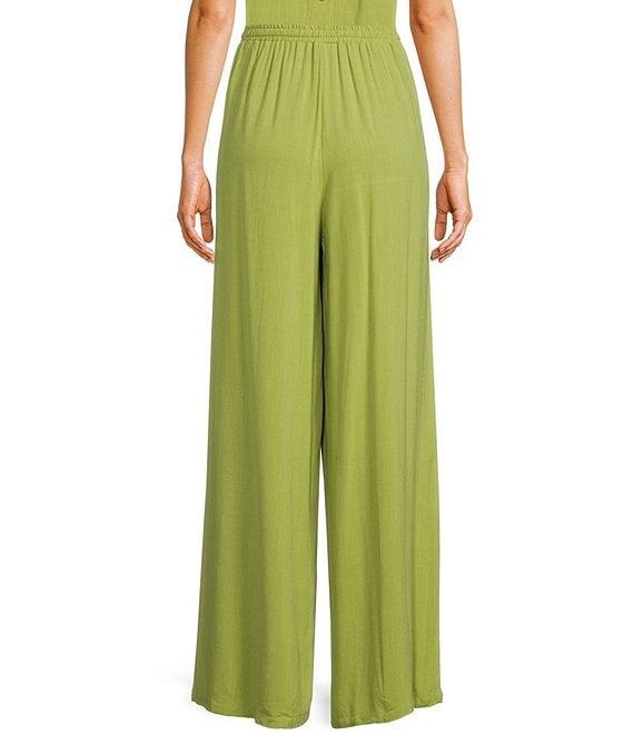 Sadie & Sage Sugarloaf Linen Elastic Waist Coordinating Wide Leg Pants Product Image