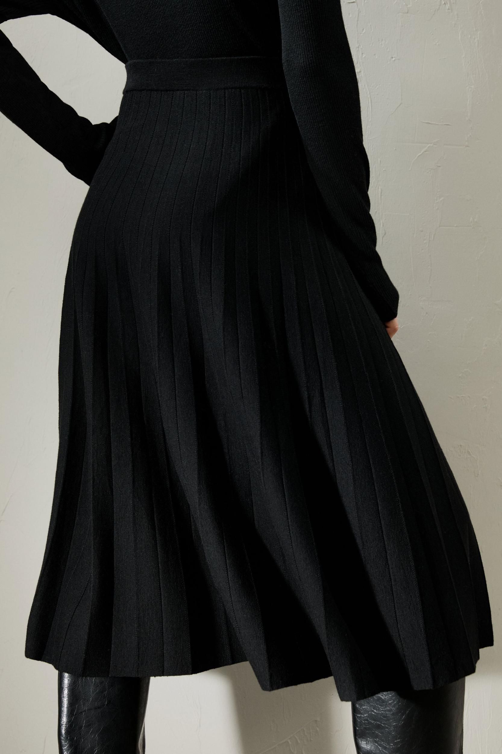 LILYSILK Women Silk Skirt Merino Wool Caramel 100% Ultra Fine Merino Wool Over-The-Knee Length M Product Image