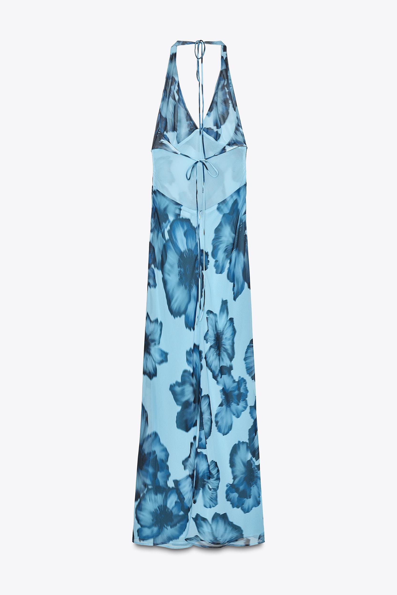 HALTER PRINTED LONG DRESS Product Image