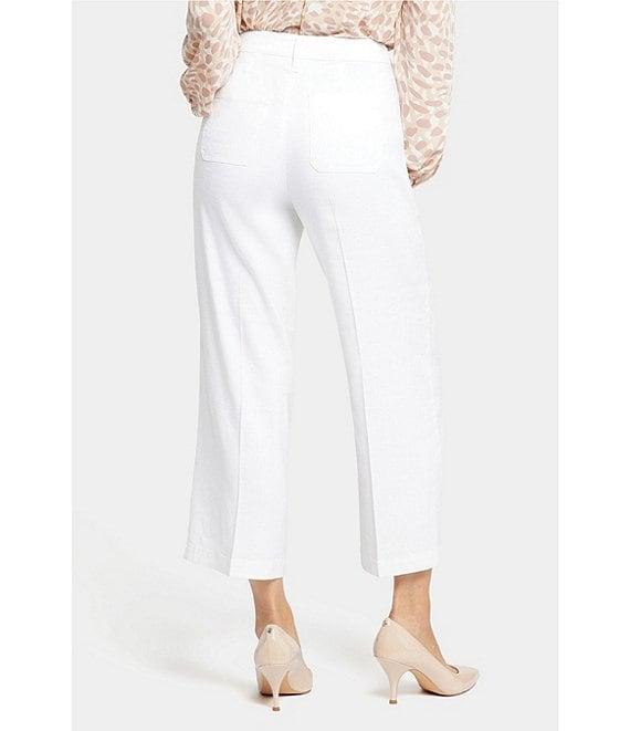 NYDJ Stretch Linen Blend High Rise Wide Leg Cargo Capri Pants Product Image