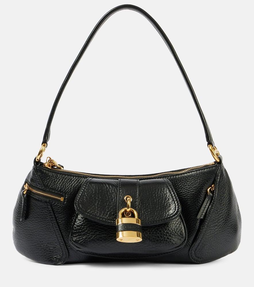 CHLOÉ The 99 Embellished Textured-leather Shoulder Bag In Black Product Image