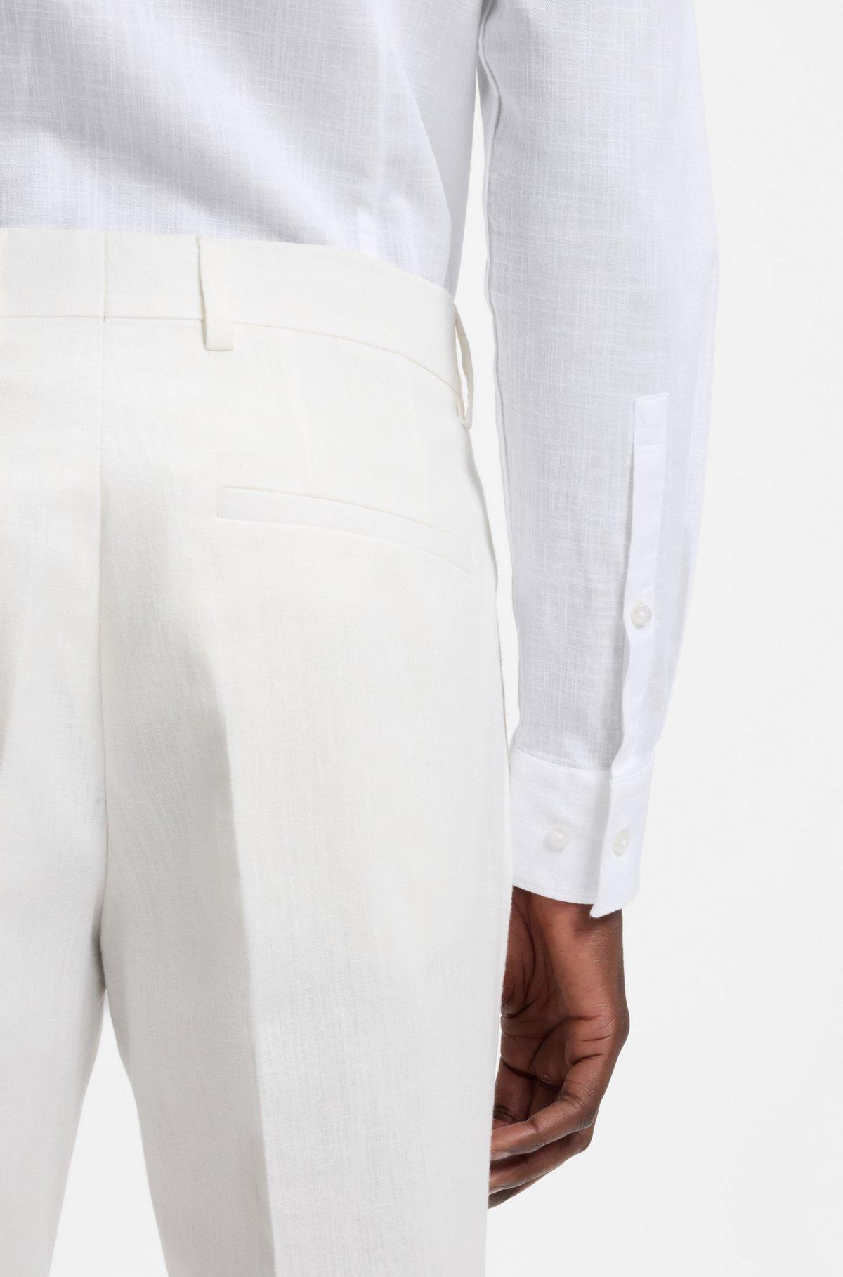Slim-fit shirt in cotton and linen Product Image