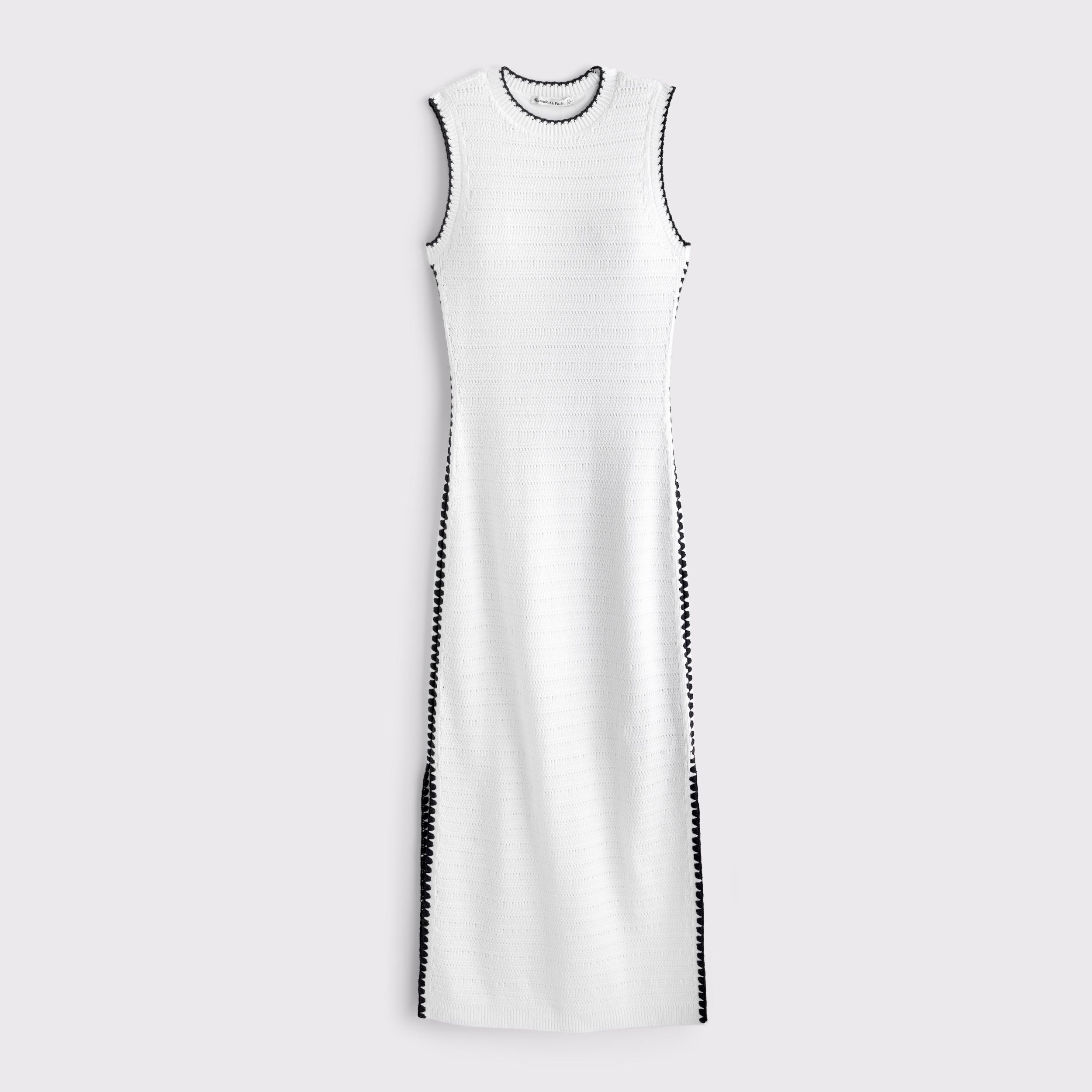 Crochet-Style Crew Midi Dress Product Image