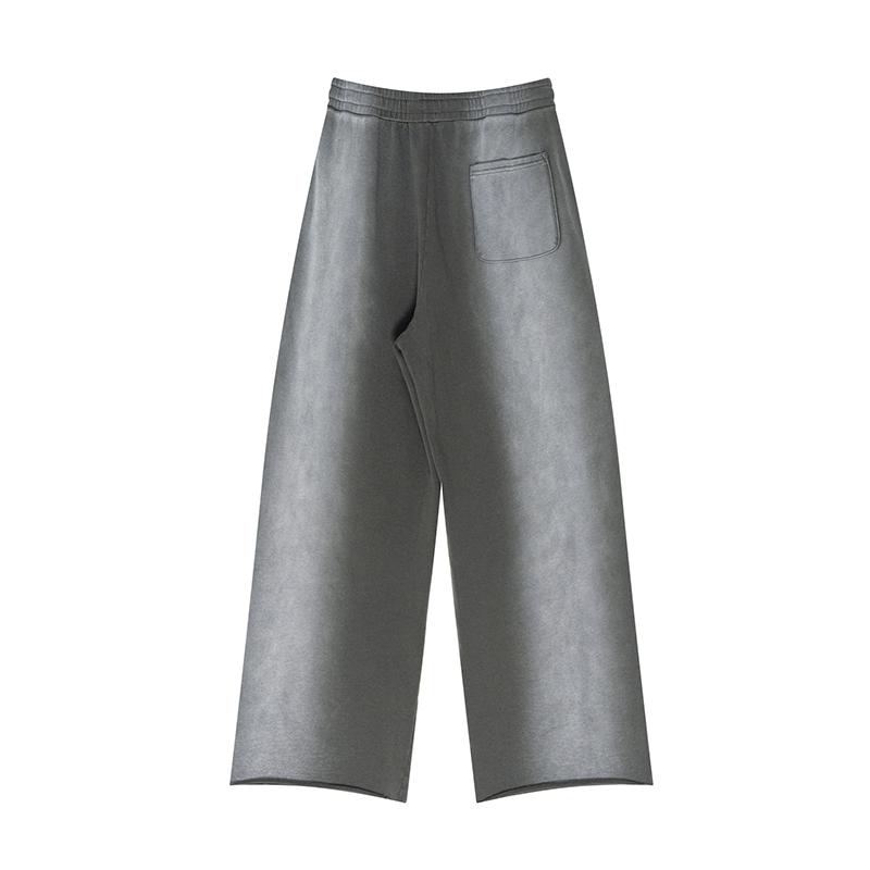 Vintage Washed Ragged-hem Wide-leg Sweatpants Product Image