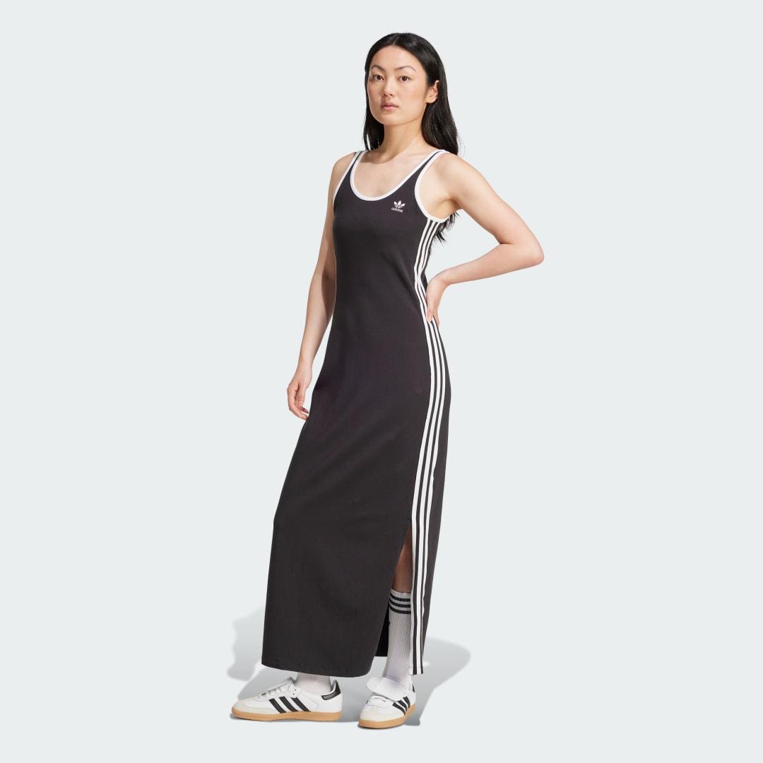 adidas Adicolor 3-Stripes Tank Maxi Dress Black M Womens Product Image