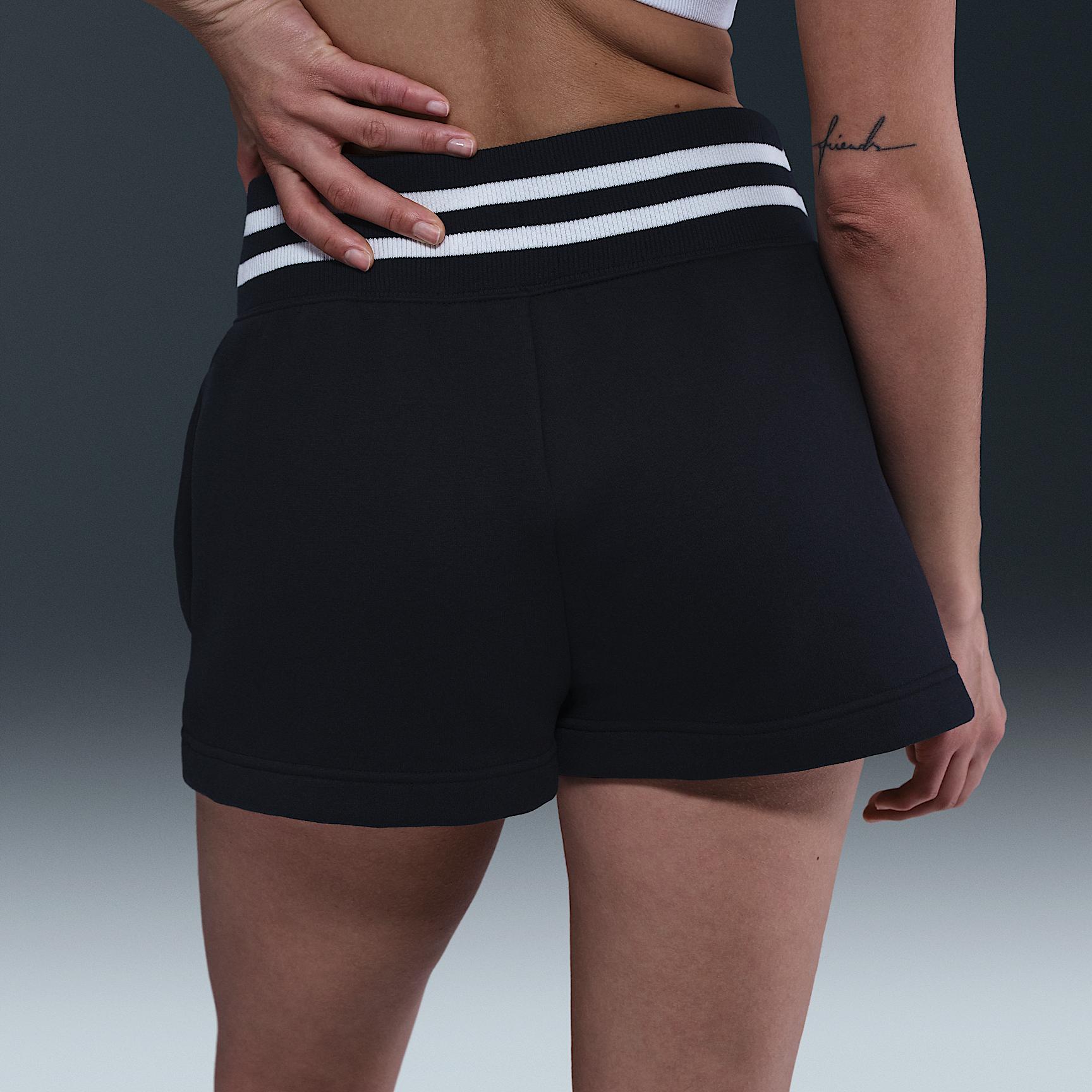 Womens Nike Sportswear Phoenix Fleece High-Waisted Loose Graphic Shorts | HJ1288-010 Product Image