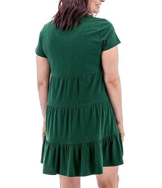Aventura Asherton Solid Organic Cotton Blend Slub Knit Jersey Scoop Neck A-Line Dress Product Image