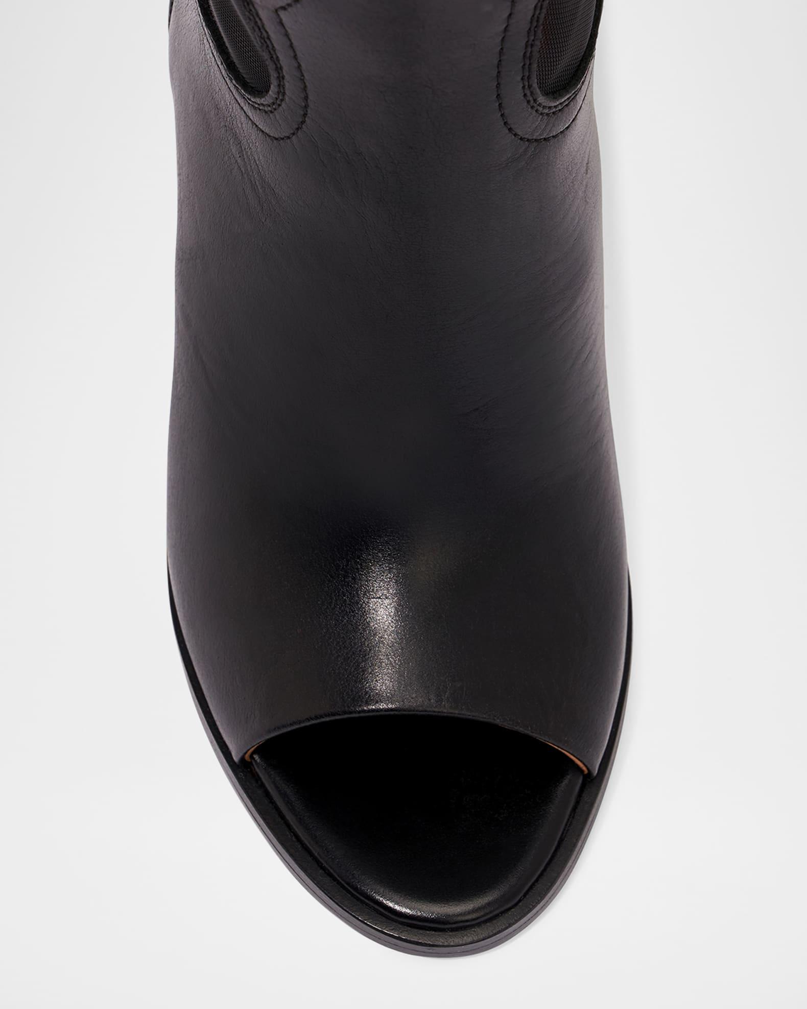 Bianca Leather Mesh Peep-Toe Booties Product Image