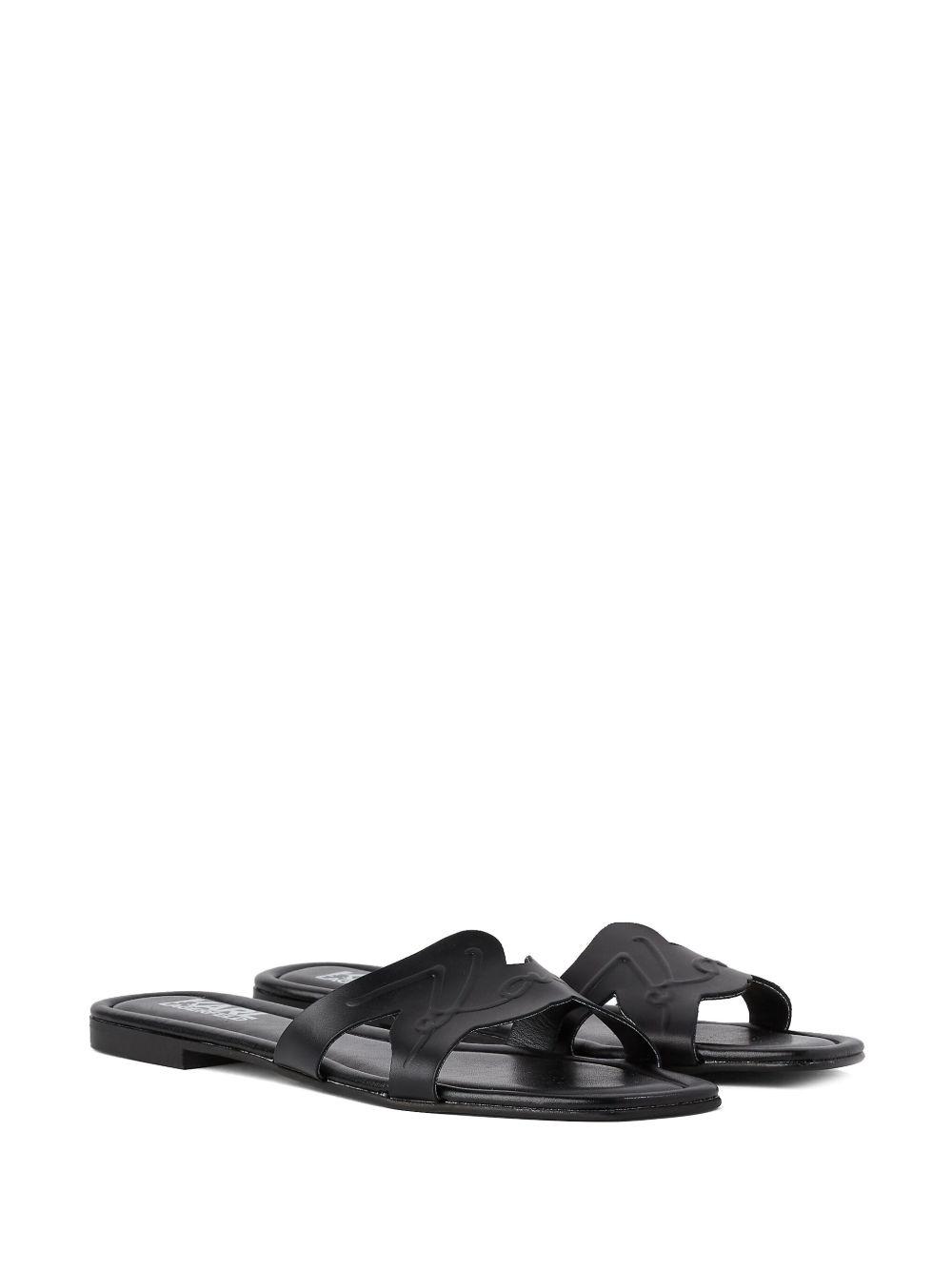 logo-embossed leather sandals Product Image