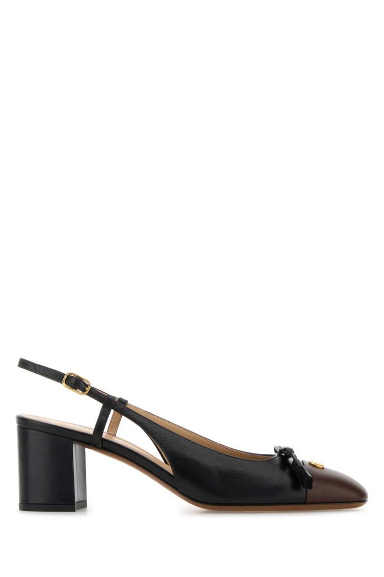 VALENTINO GARAVANI Vlogo 65 Tasseled Two-tone Leather Slingback Pumps In Black Product Image