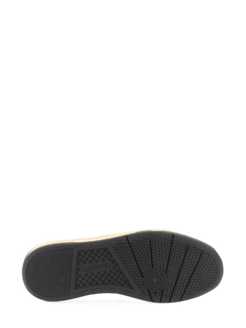 LANVIN Black And White Leather Clay Low Mesh Sneakers Product Image