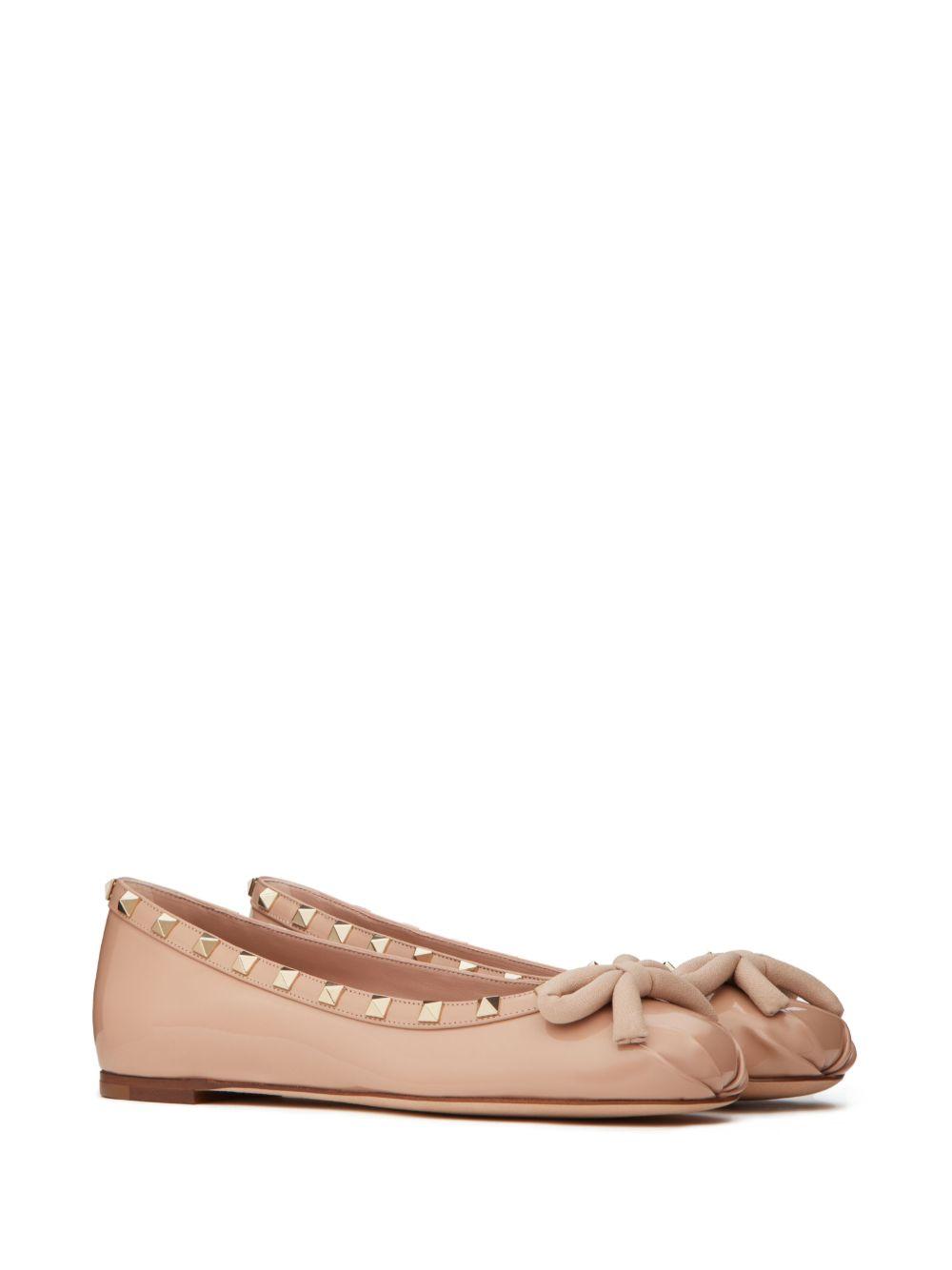Rockstud patent-leather ballerina shoes Product Image