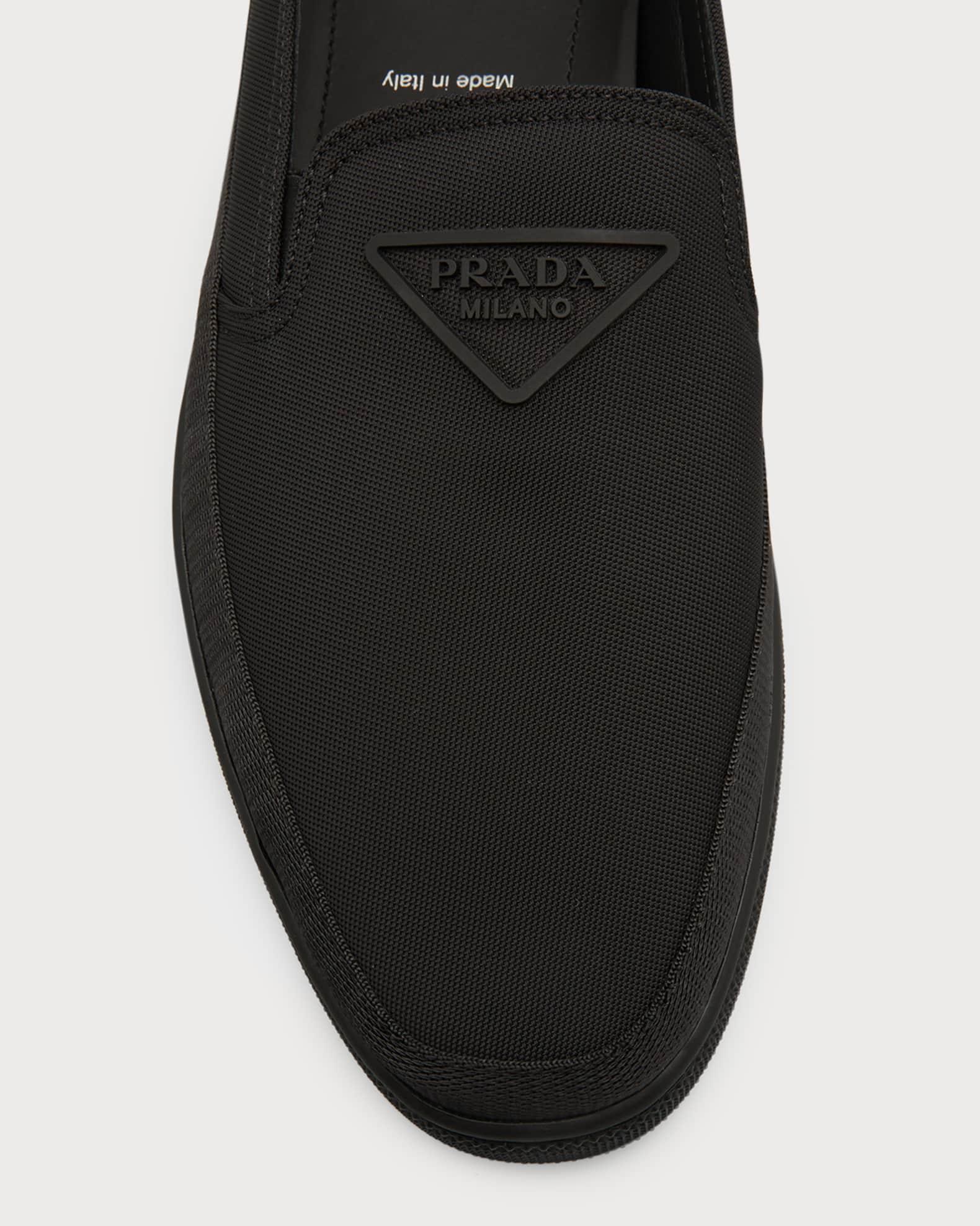 Men's Triangle Logo Nylon Slip-On Loafers Product Image