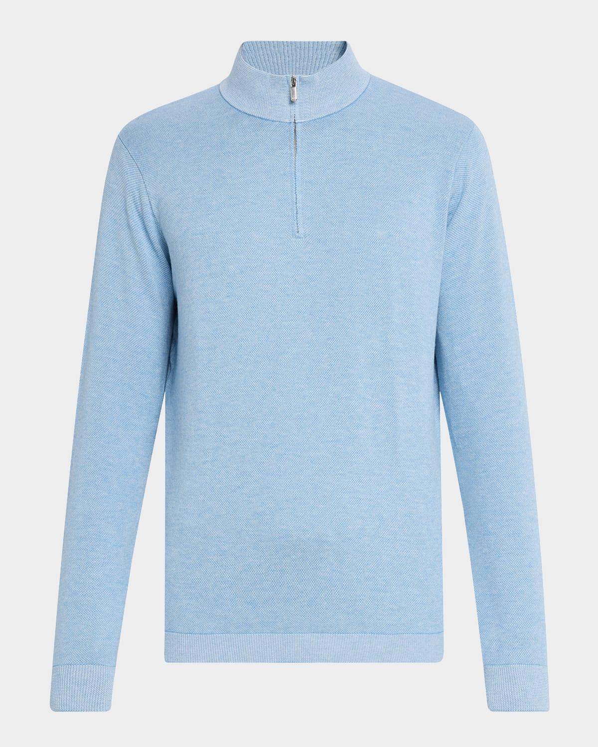 Men's Birdseye Knit Quarter-Zip Sweater Product Image