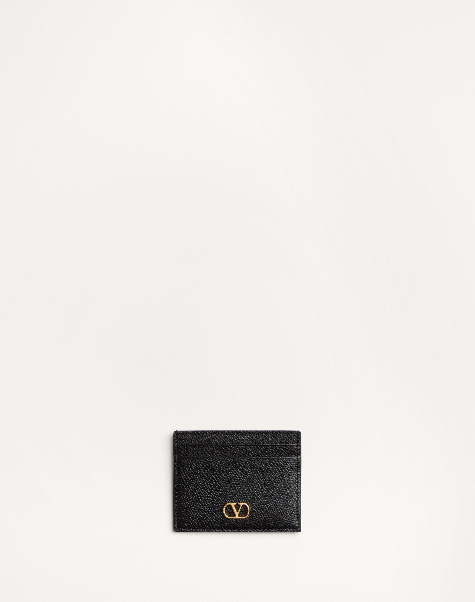 Vlogo Signature Grainy Calfskin Card Holder Product Image
