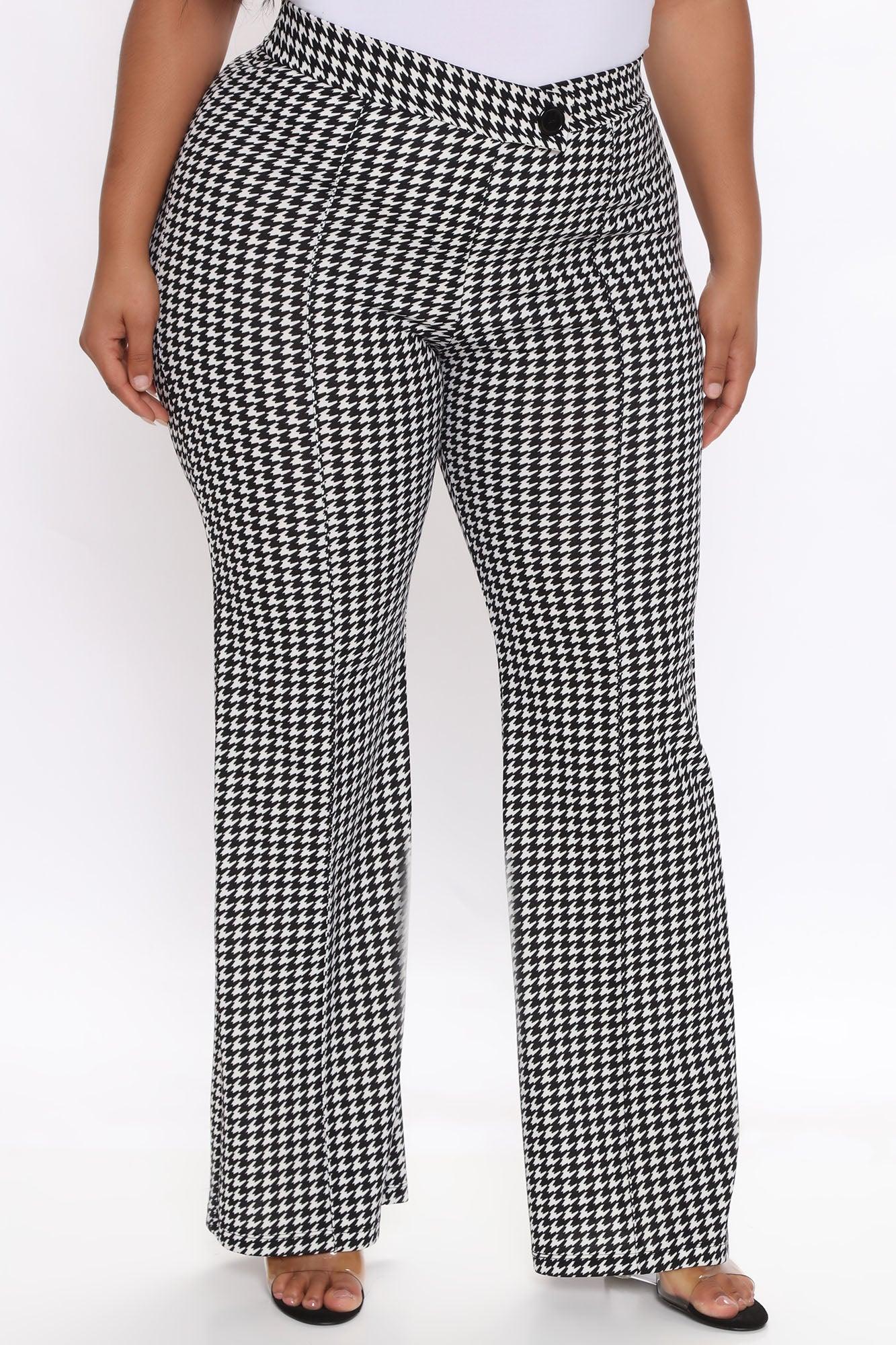 Check Back Later Wide Leg Pants - Black/White Product Image