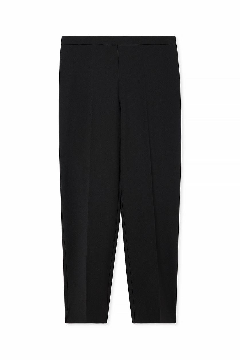 Cropped Mid Waist Pants Beige Product Image