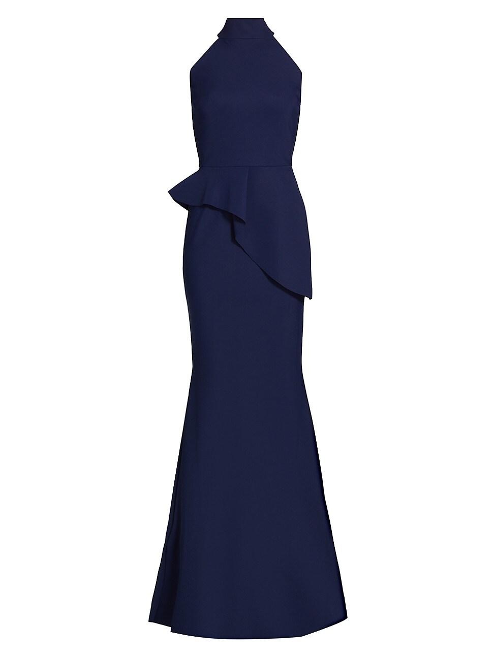 Womens Guppy Halter Peplum Gown Product Image