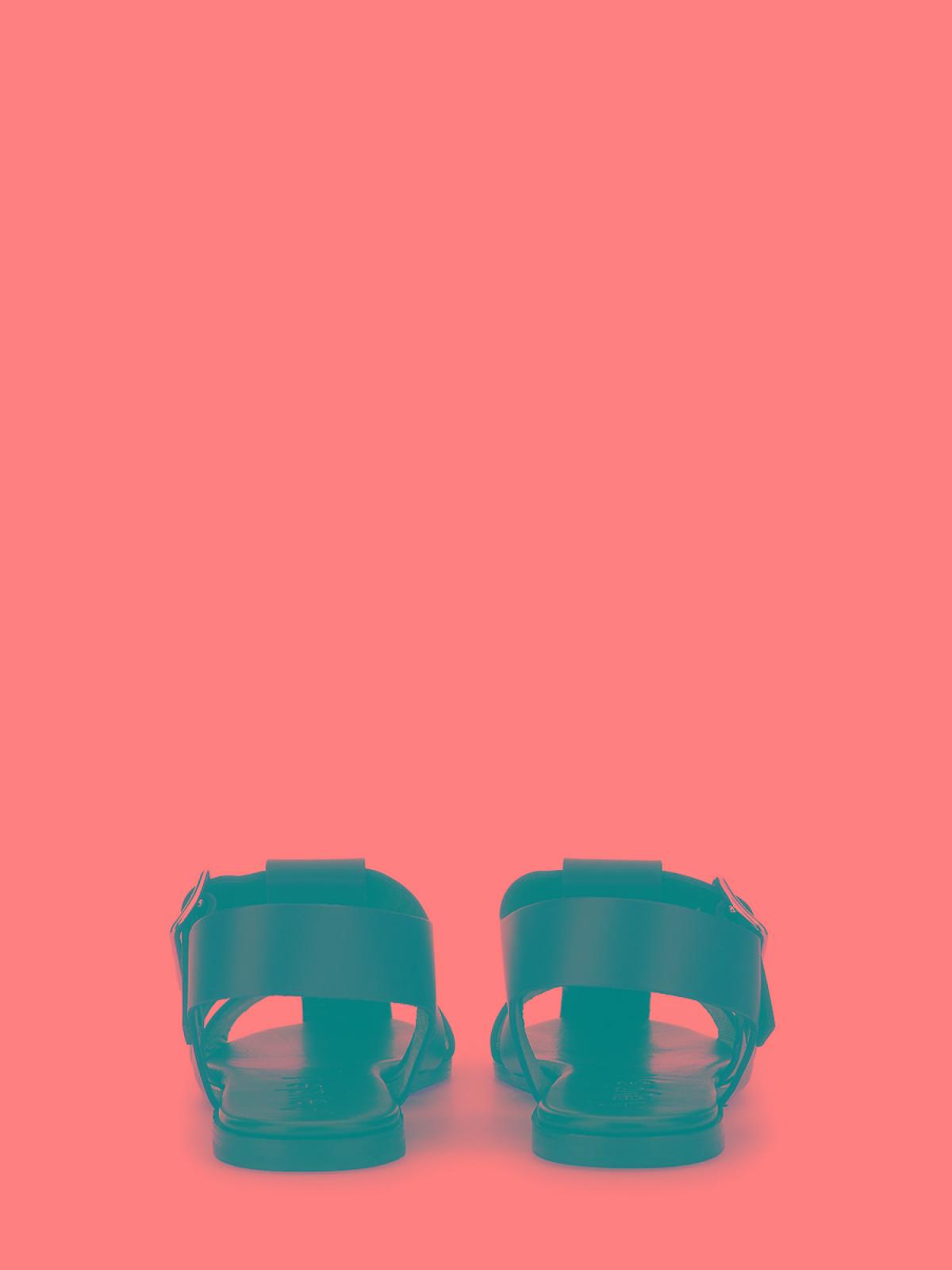 AEYDE 10mm Whit Leather Fisherman Sandals In Black Product Image