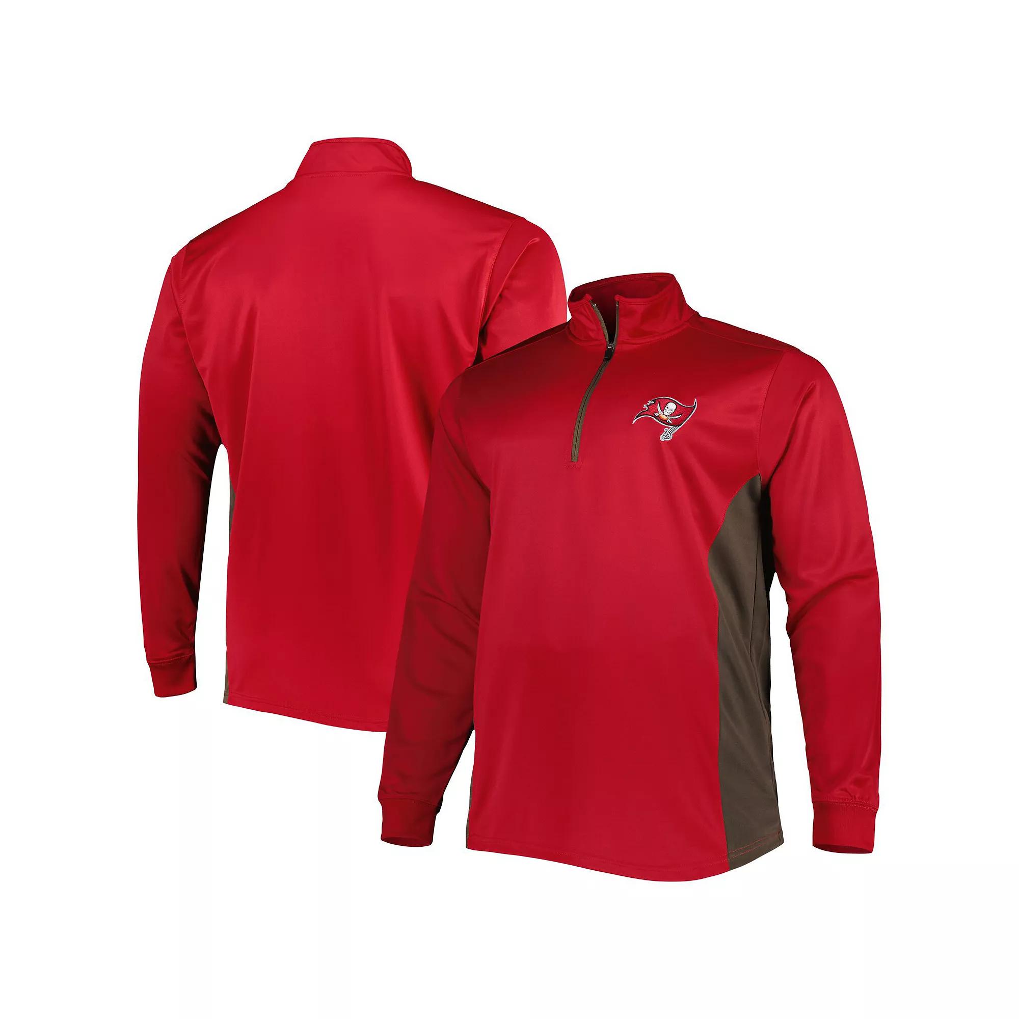 Men's Red Tampa Bay Buccaneers Big & Tall Quarter-Zip Top, Size: 2XLT Product Image